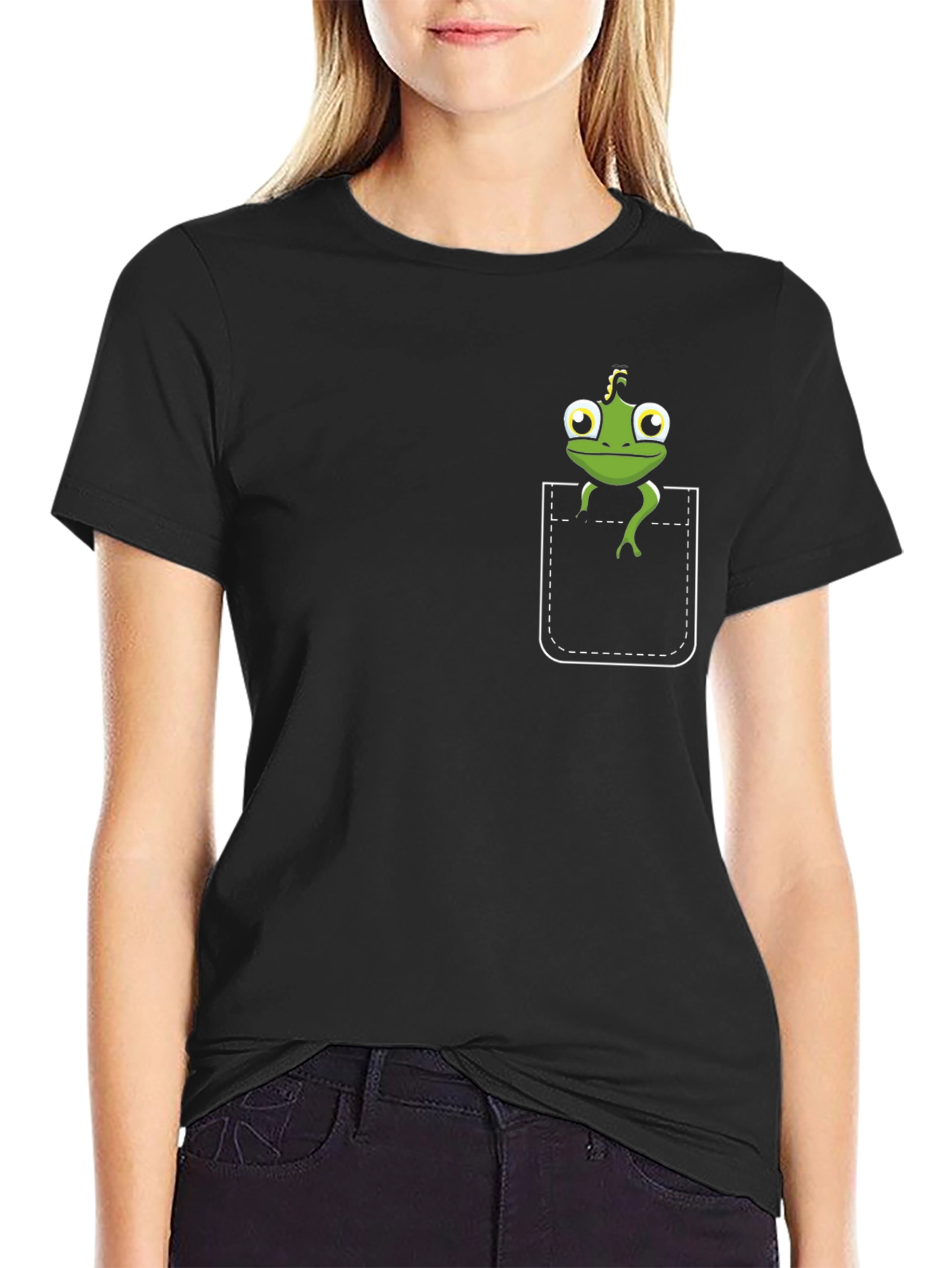 Frog Pocket T-Shirt - Black Graphic Tee