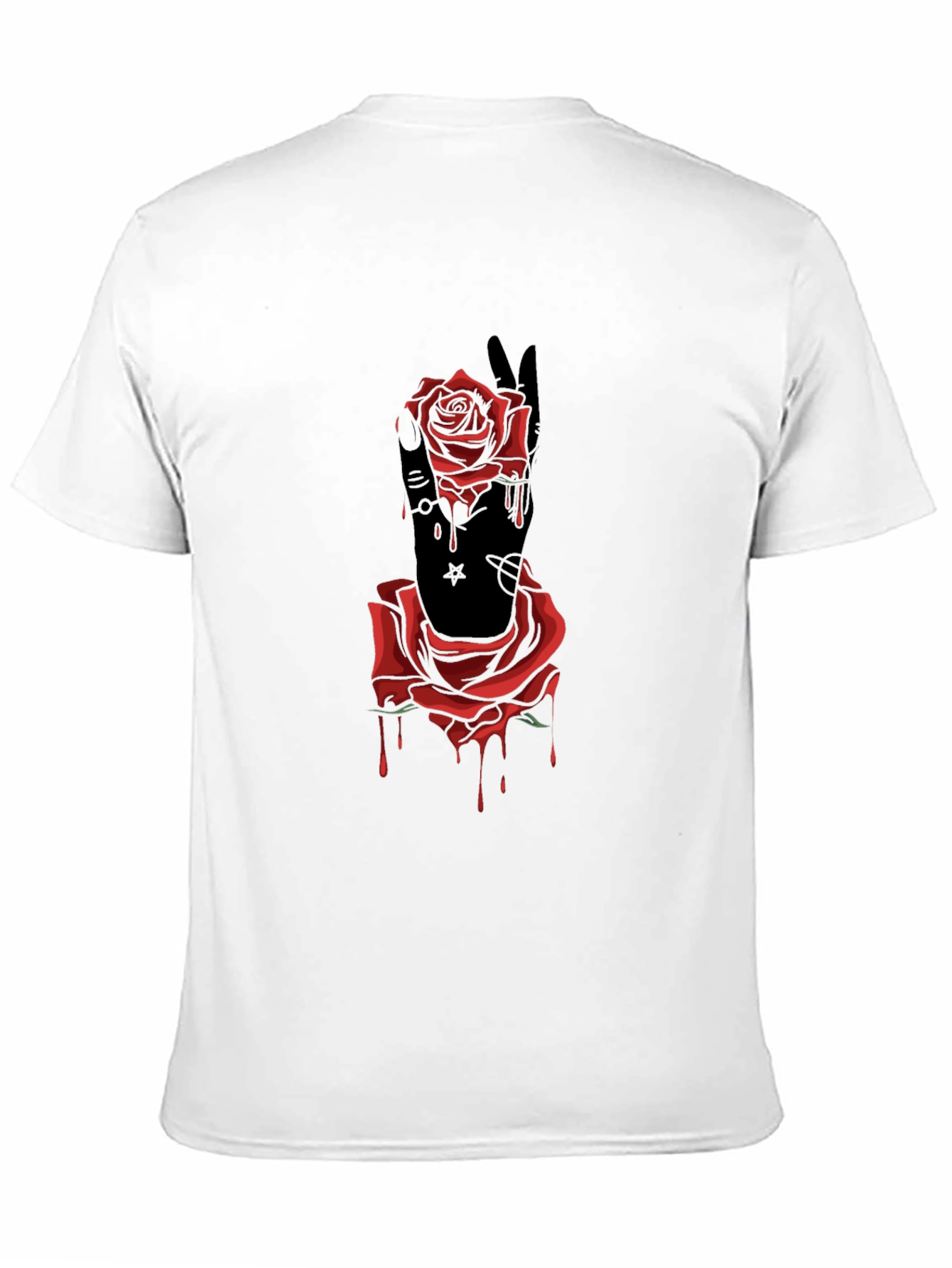 Rose Hand Graphic T-Shirt - Stylish Mens Tee