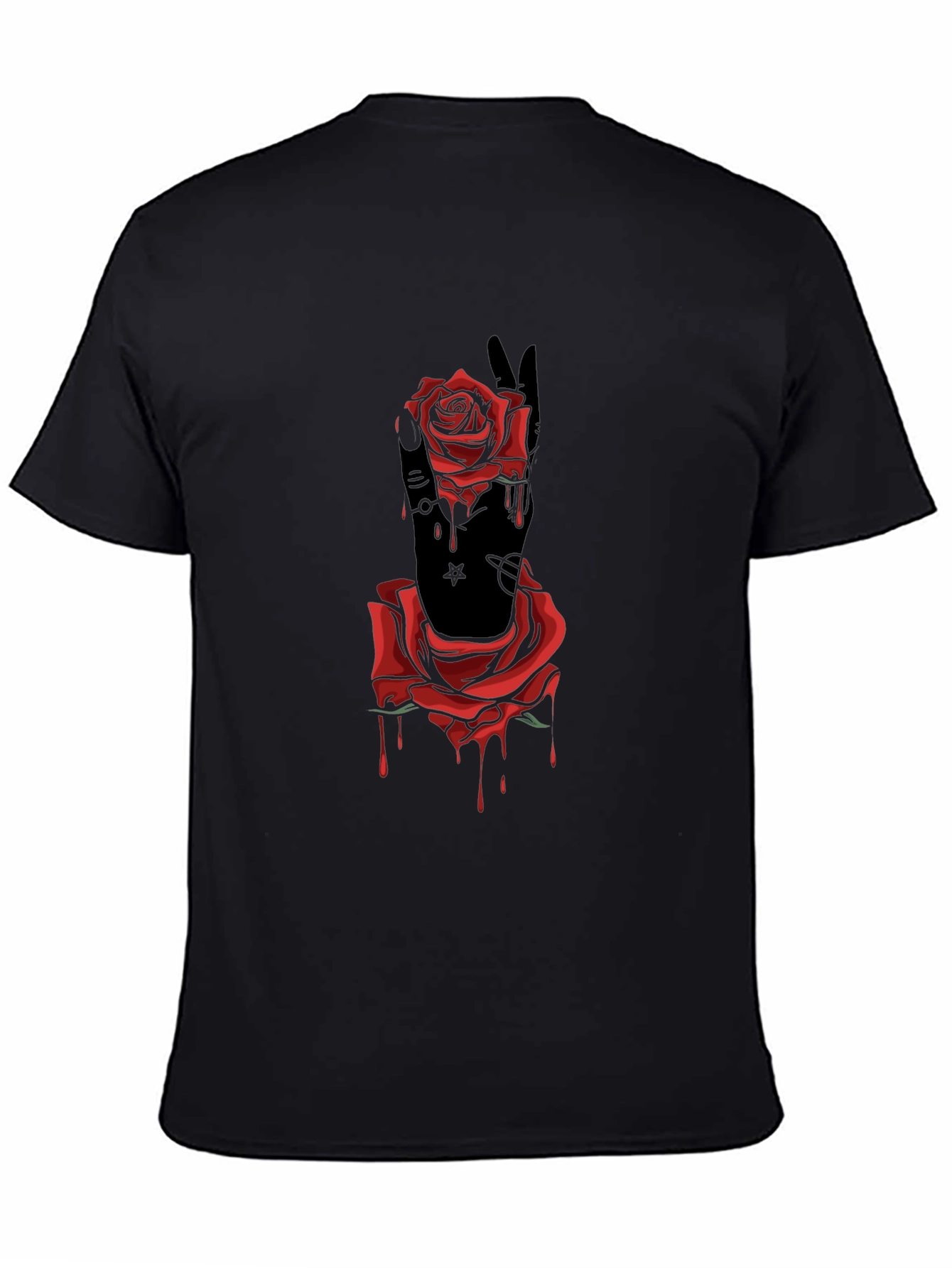 Rose Hand Graphic T-Shirt - Stylish Mens Tee