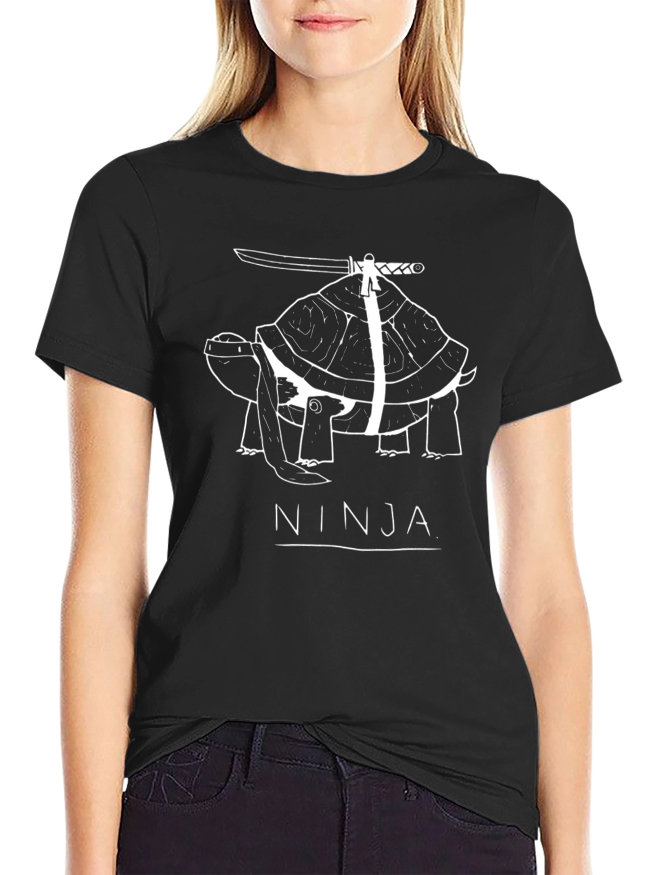 Ninja Turtle Graphic Tee - Black Cotton T-Shirt