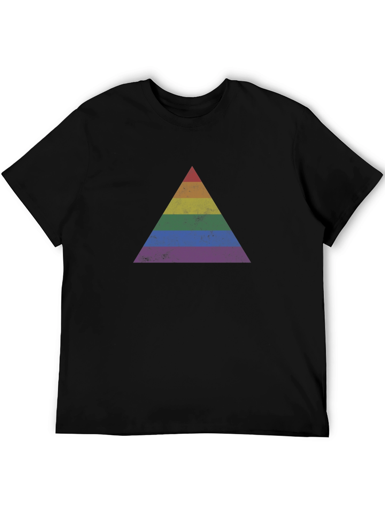 Rainbow Pride Triangle Graphic Black T-Shirt