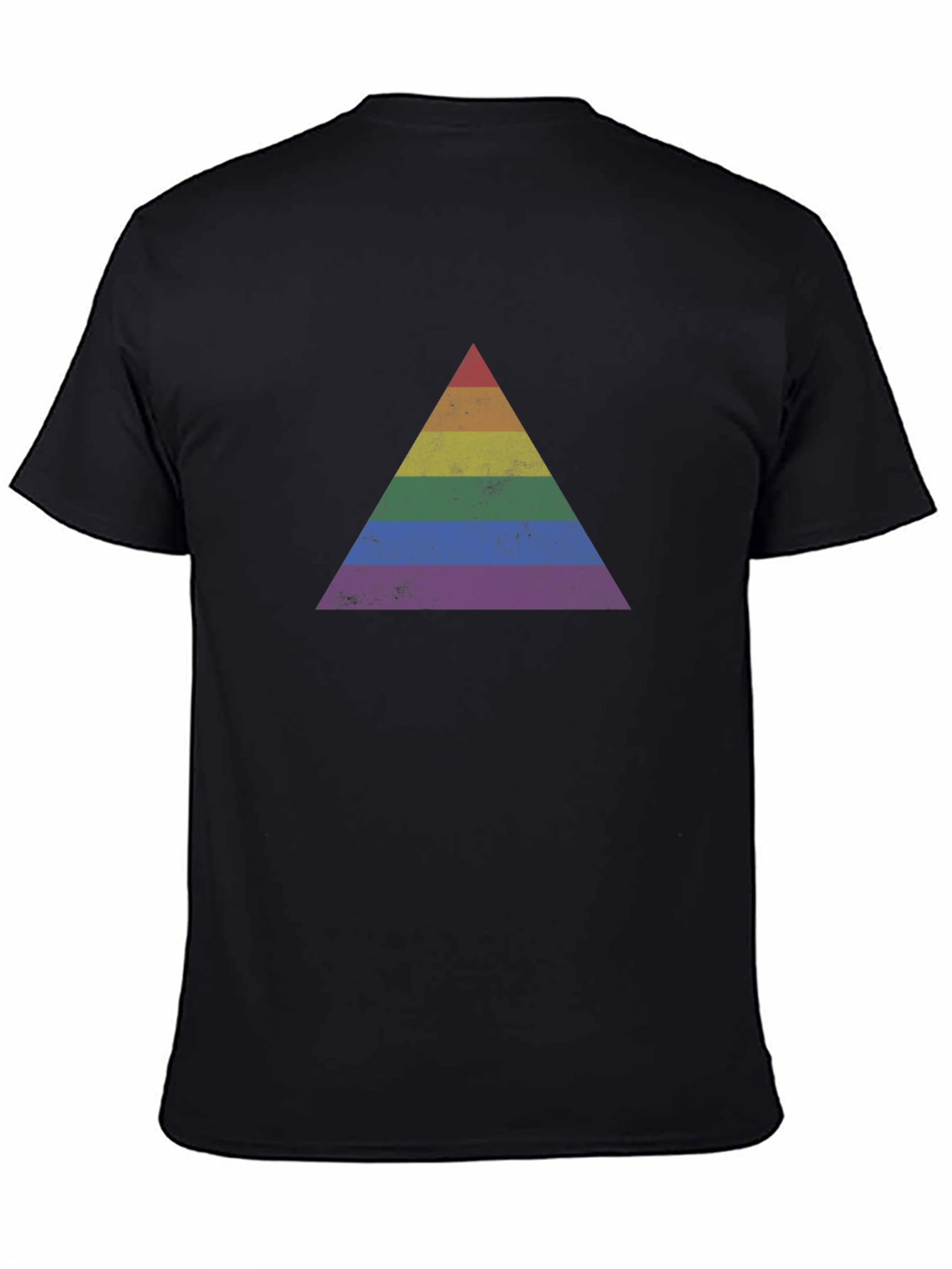 Rainbow Pride Triangle Graphic Black T-Shirt