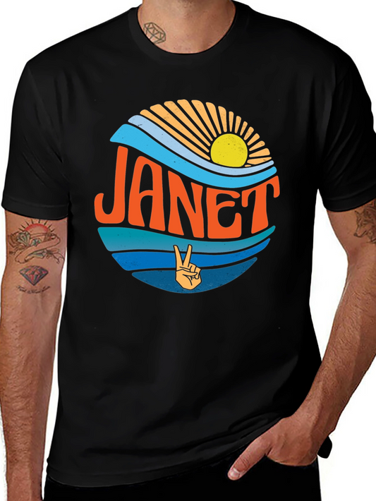 Janet Retro Sunset Graphic Tee - Vintage Style T-Shirt
