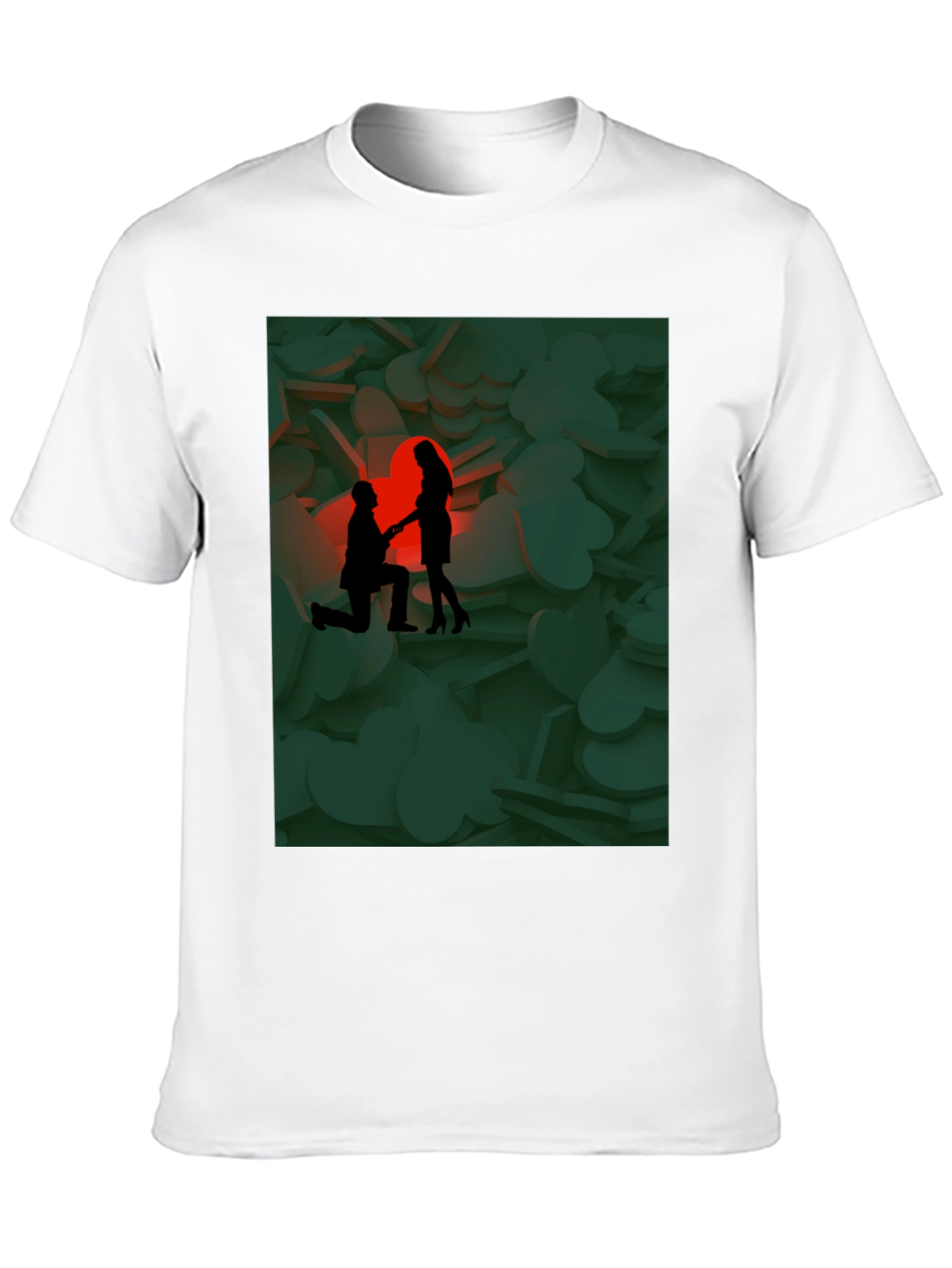 Romantic Proposal Graphic Tee - Stylish Black T-Shirt