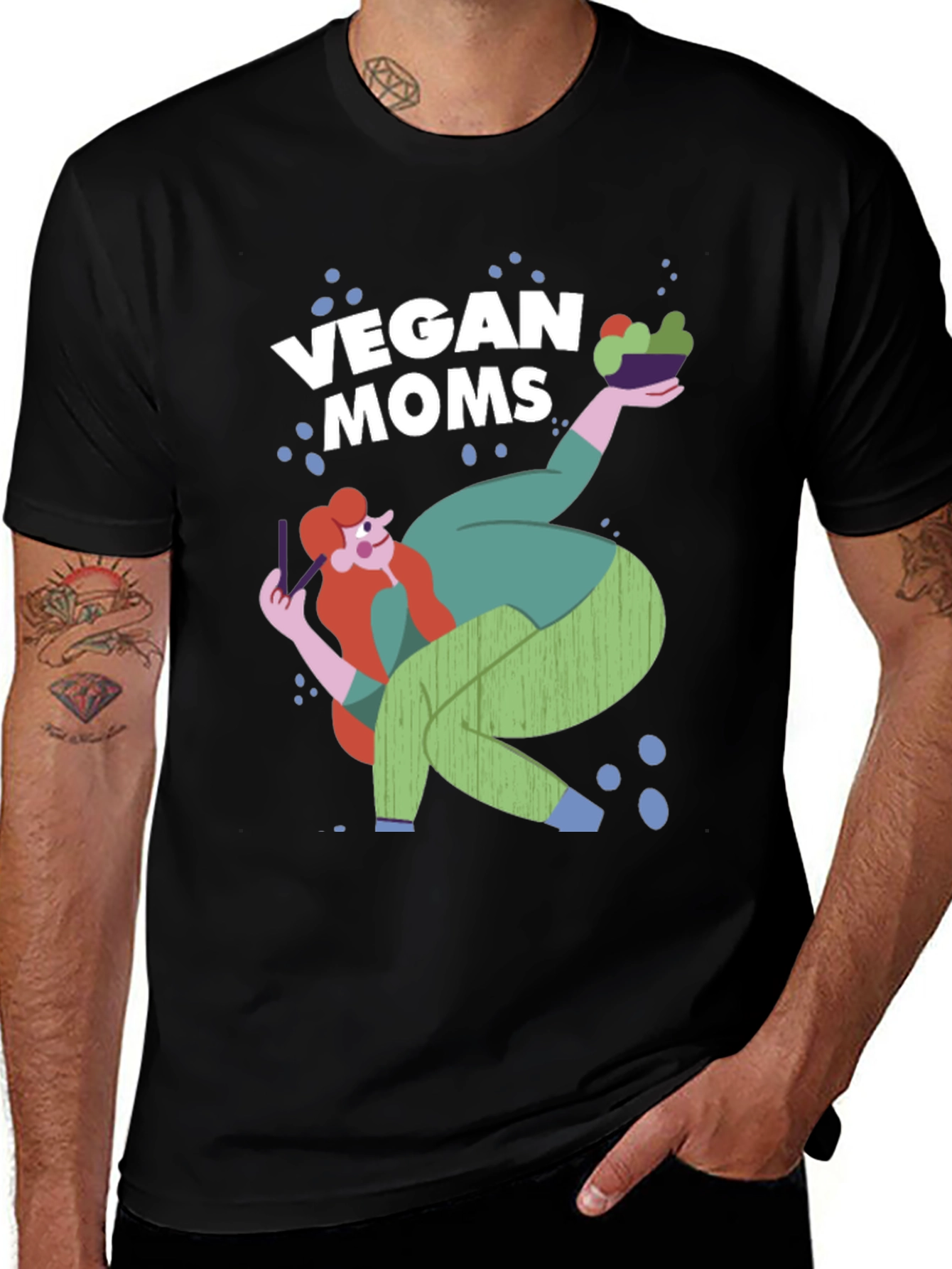Vegan Moms Graphic T-Shirt - Black