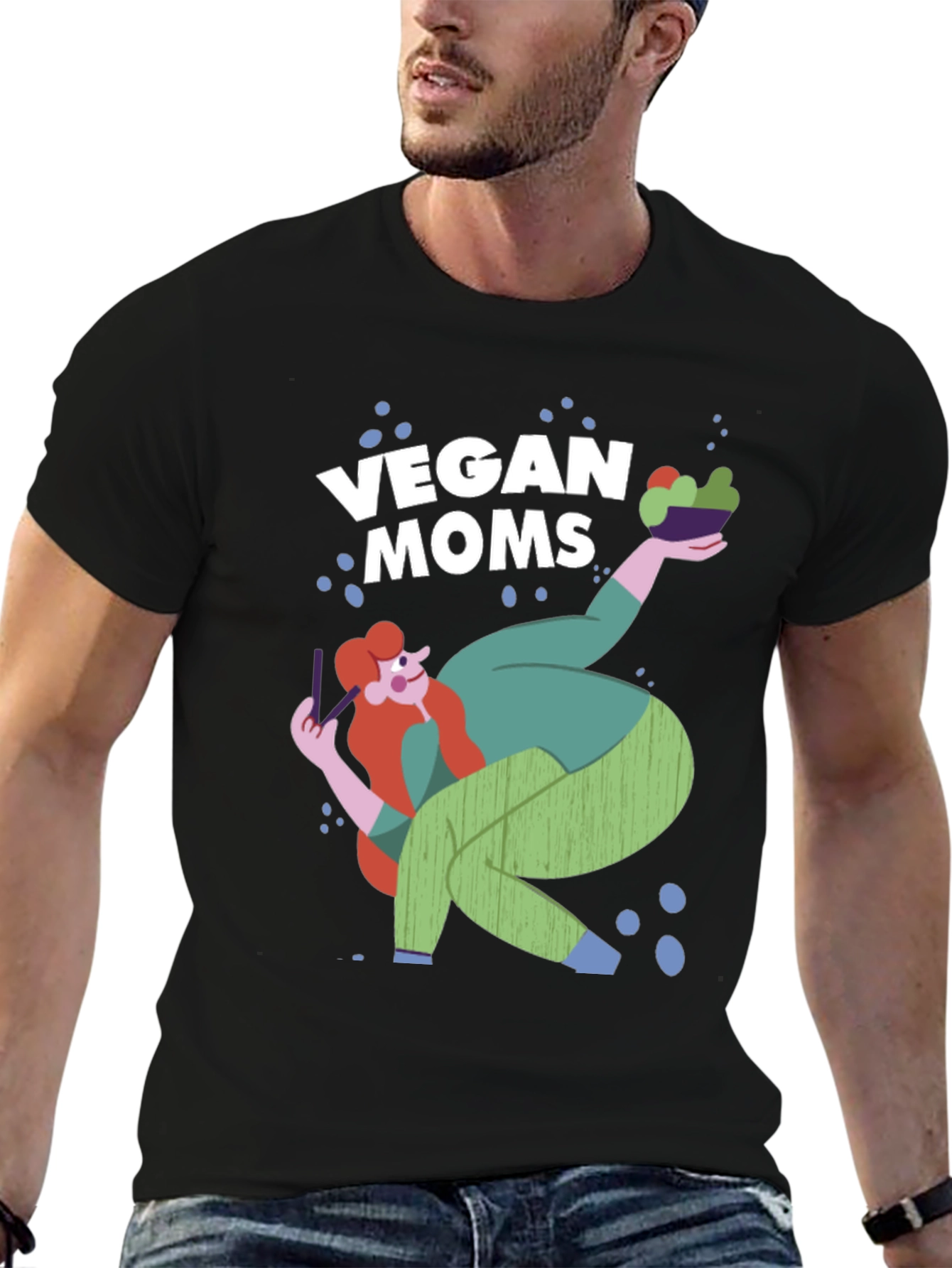 Vegan Moms Graphic T-Shirt - Black