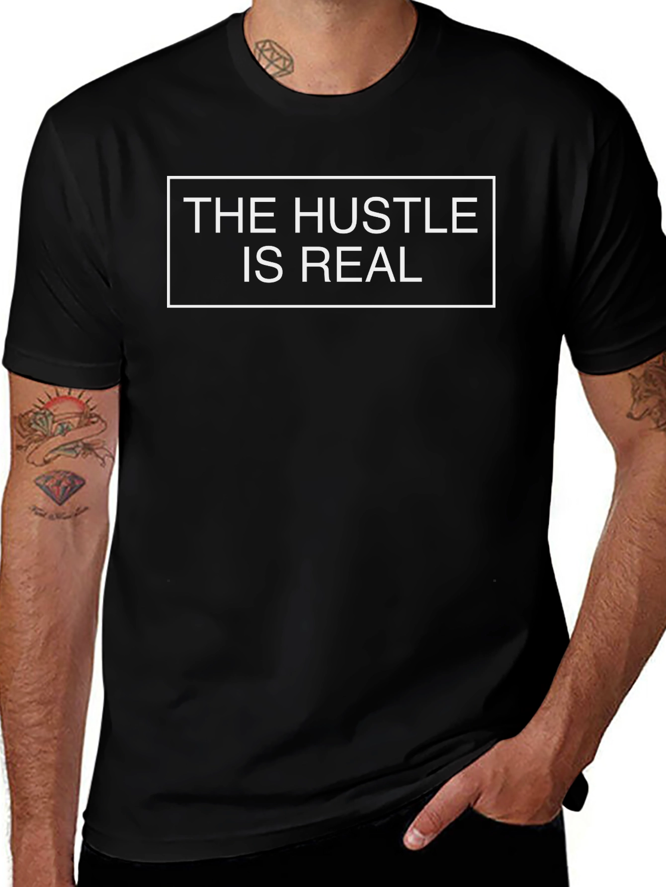 The Hustle Is Real Graphic Tee - Black