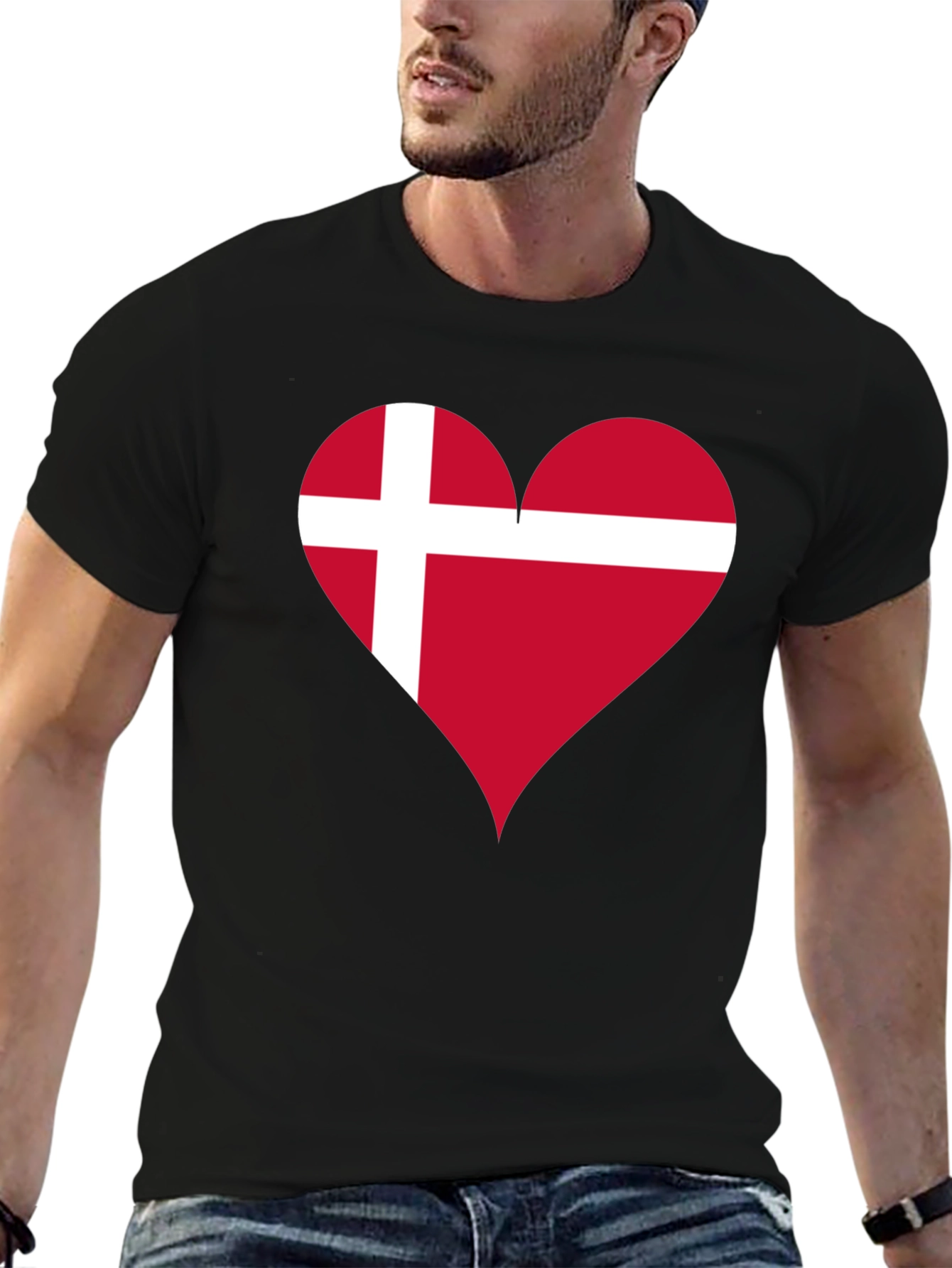 Denmark Flag Heart T-Shirt - Show Your Love!