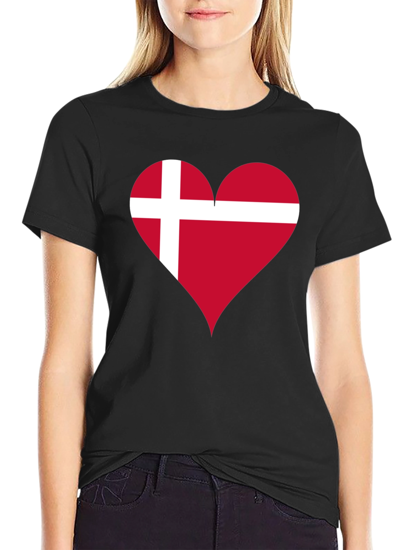 Denmark Flag Heart T-Shirt - Show Your Love!