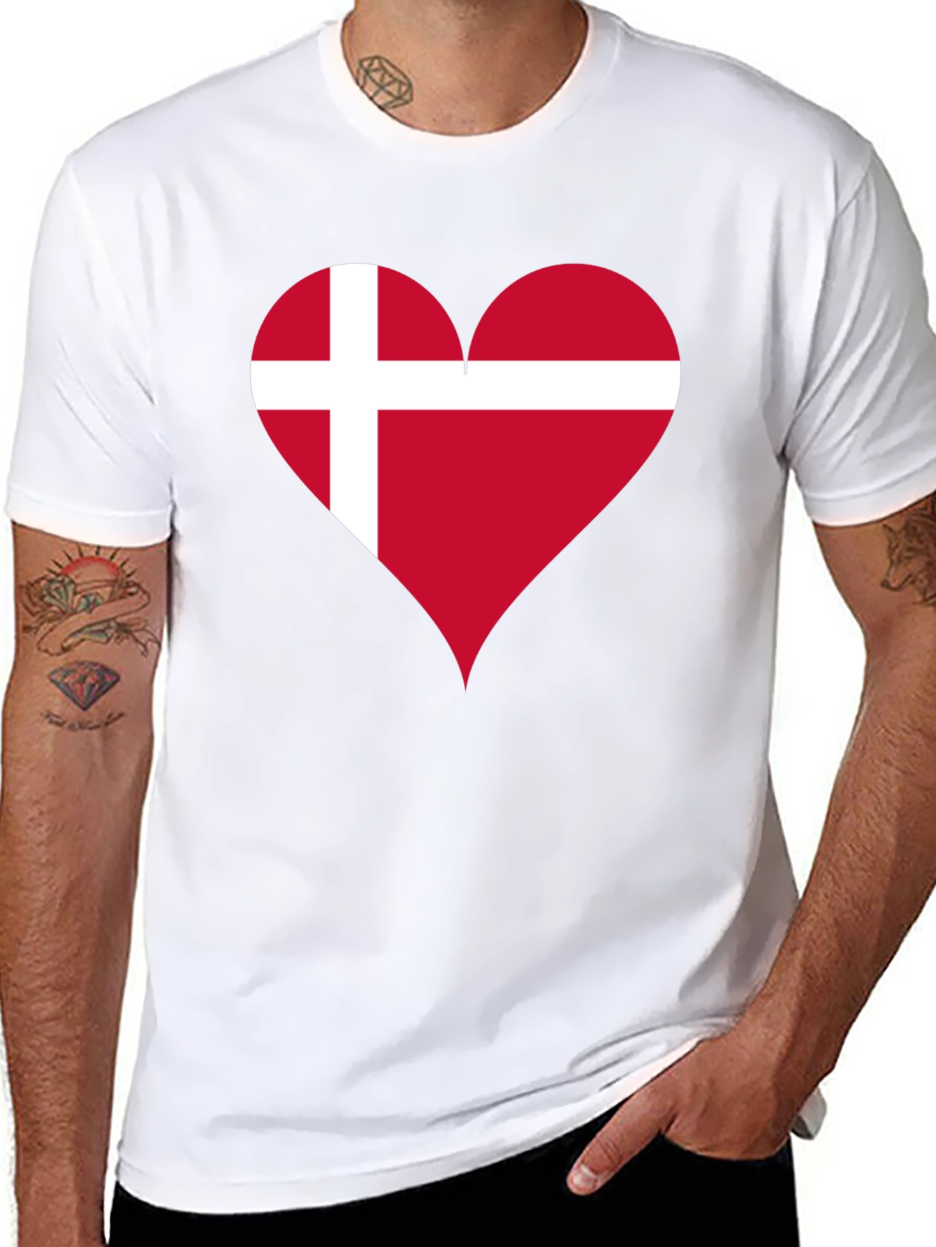 Denmark Flag Heart T-Shirt - Show Your Love!
