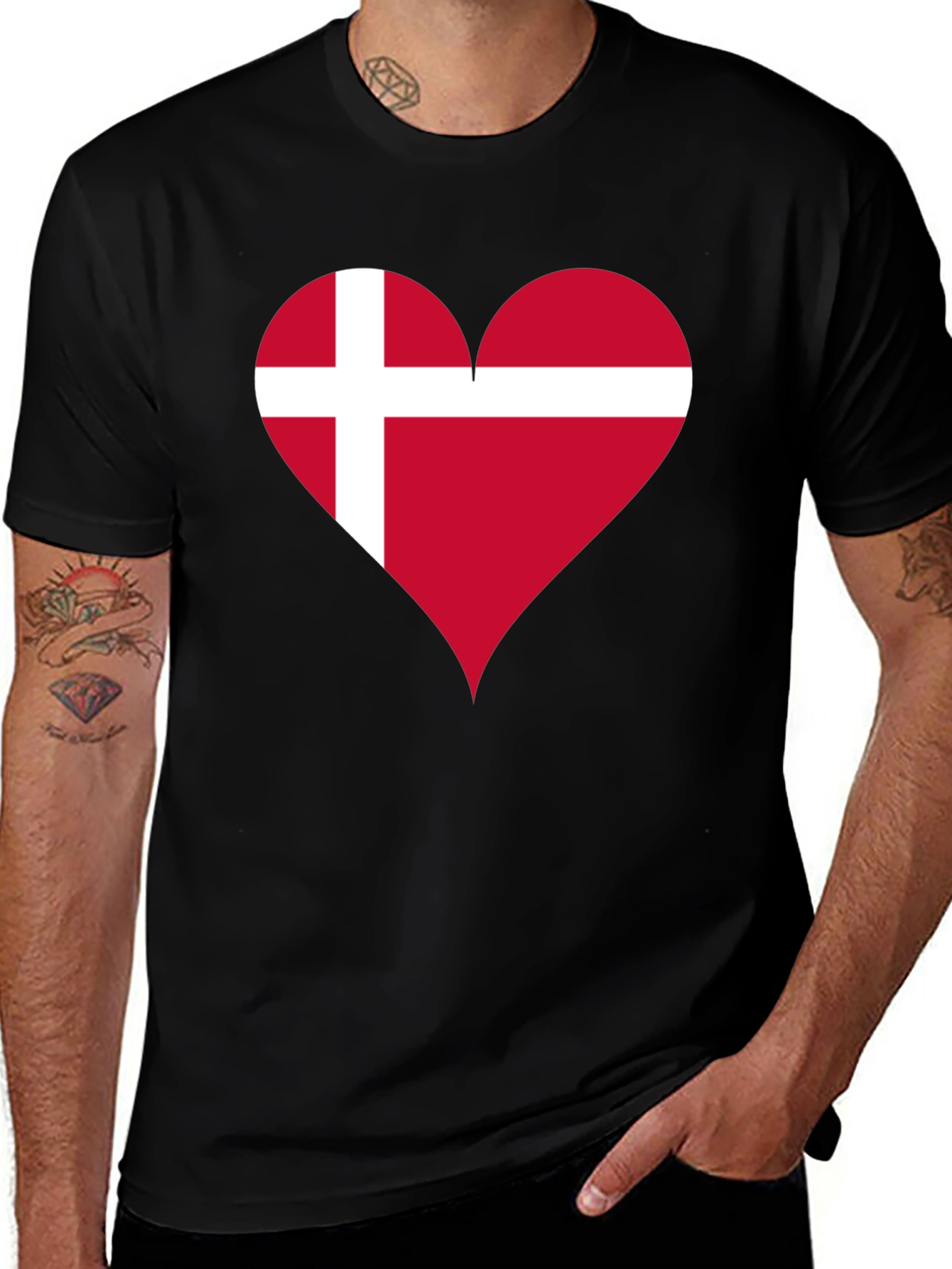 Denmark Flag Heart T-Shirt - Show Your Love!