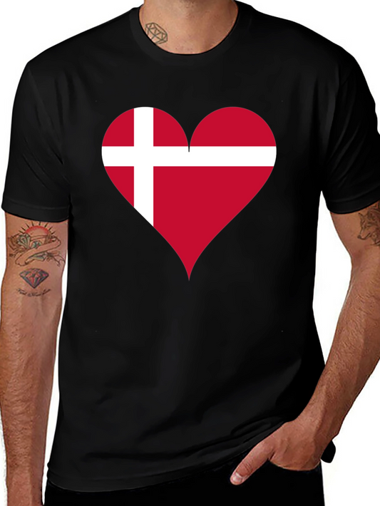 Denmark Flag Heart T-Shirt - Show Your Love!