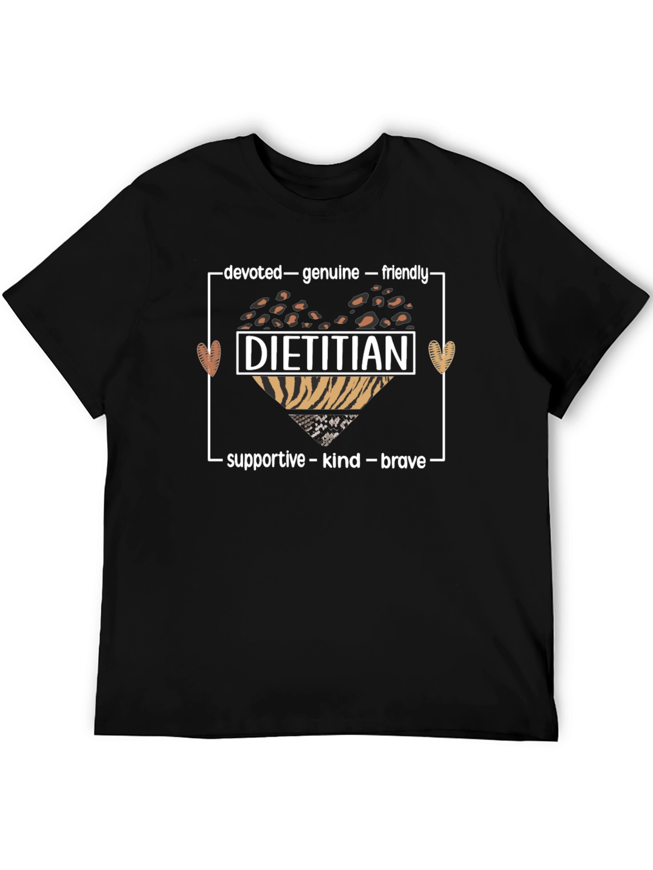 Dietitian Leopard Print Heart T-Shirt
