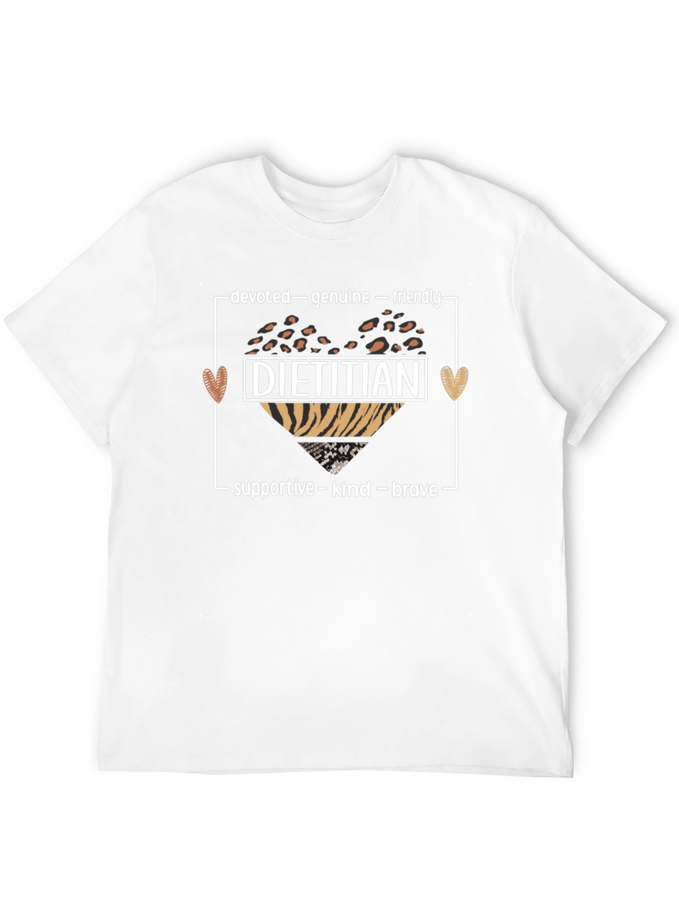 Dietitian Leopard Print Heart T-Shirt