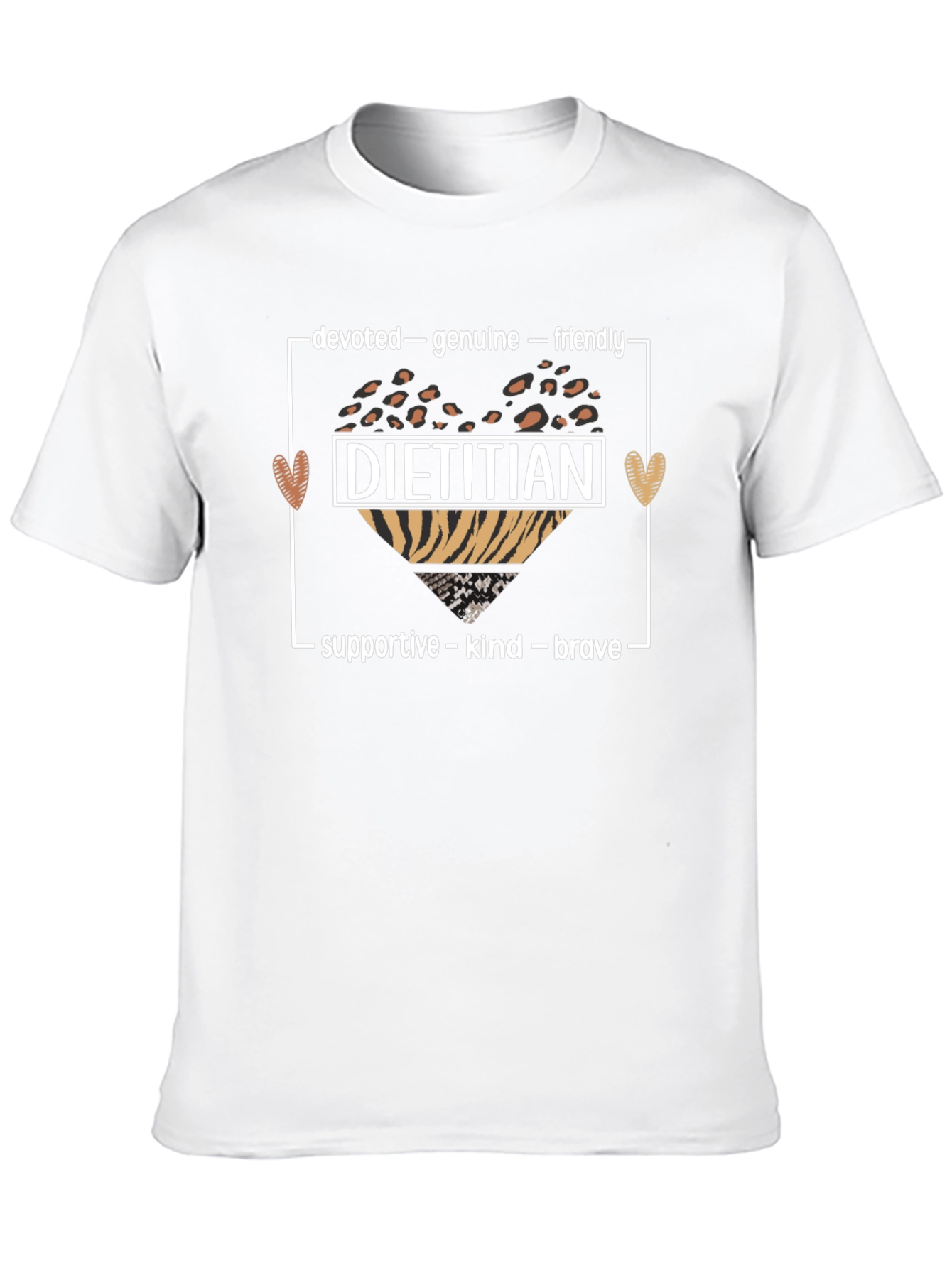 Dietitian Leopard Print Heart T-Shirt