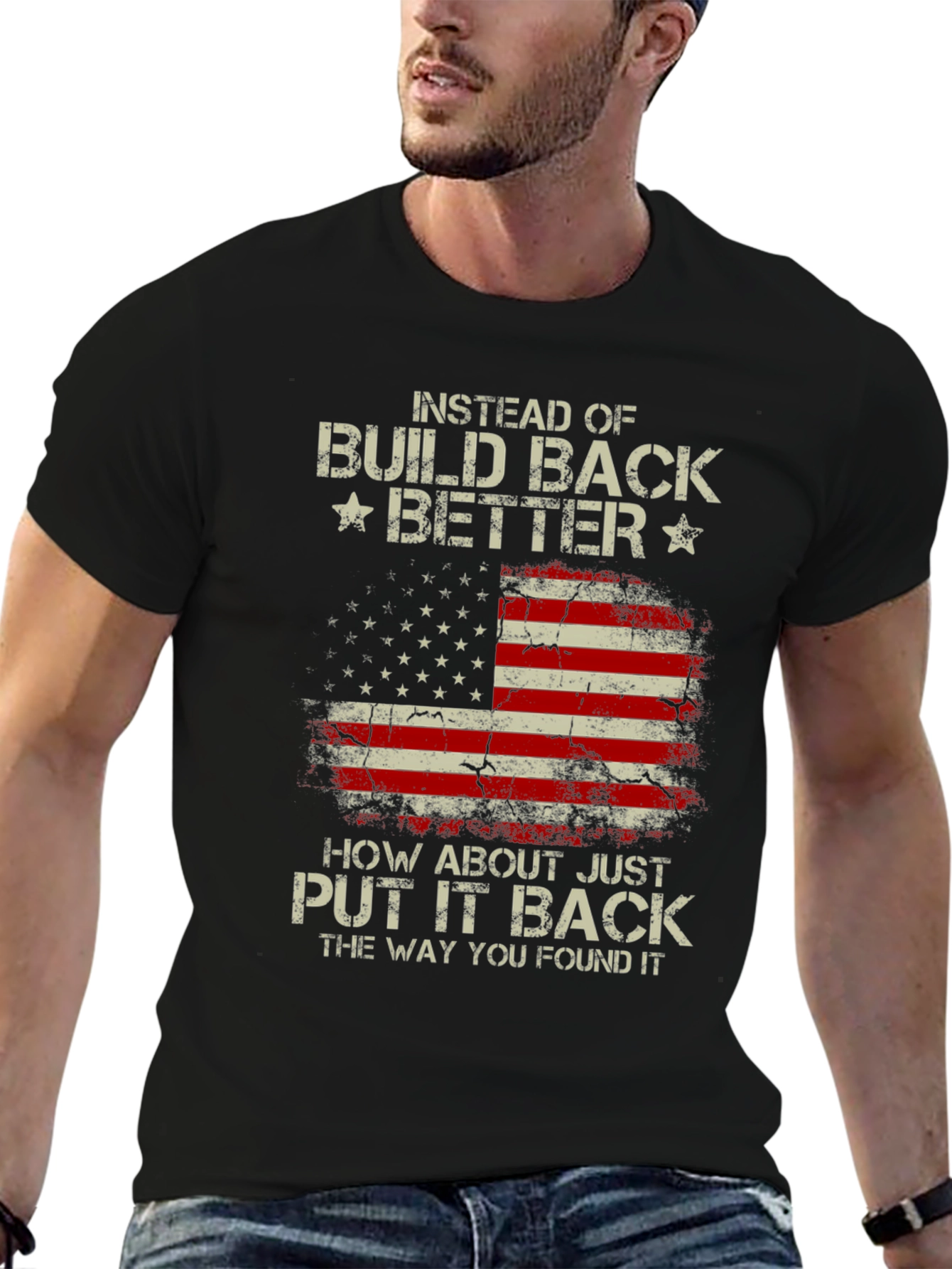 American Flag Graphic T-Shirt - Build Back Better