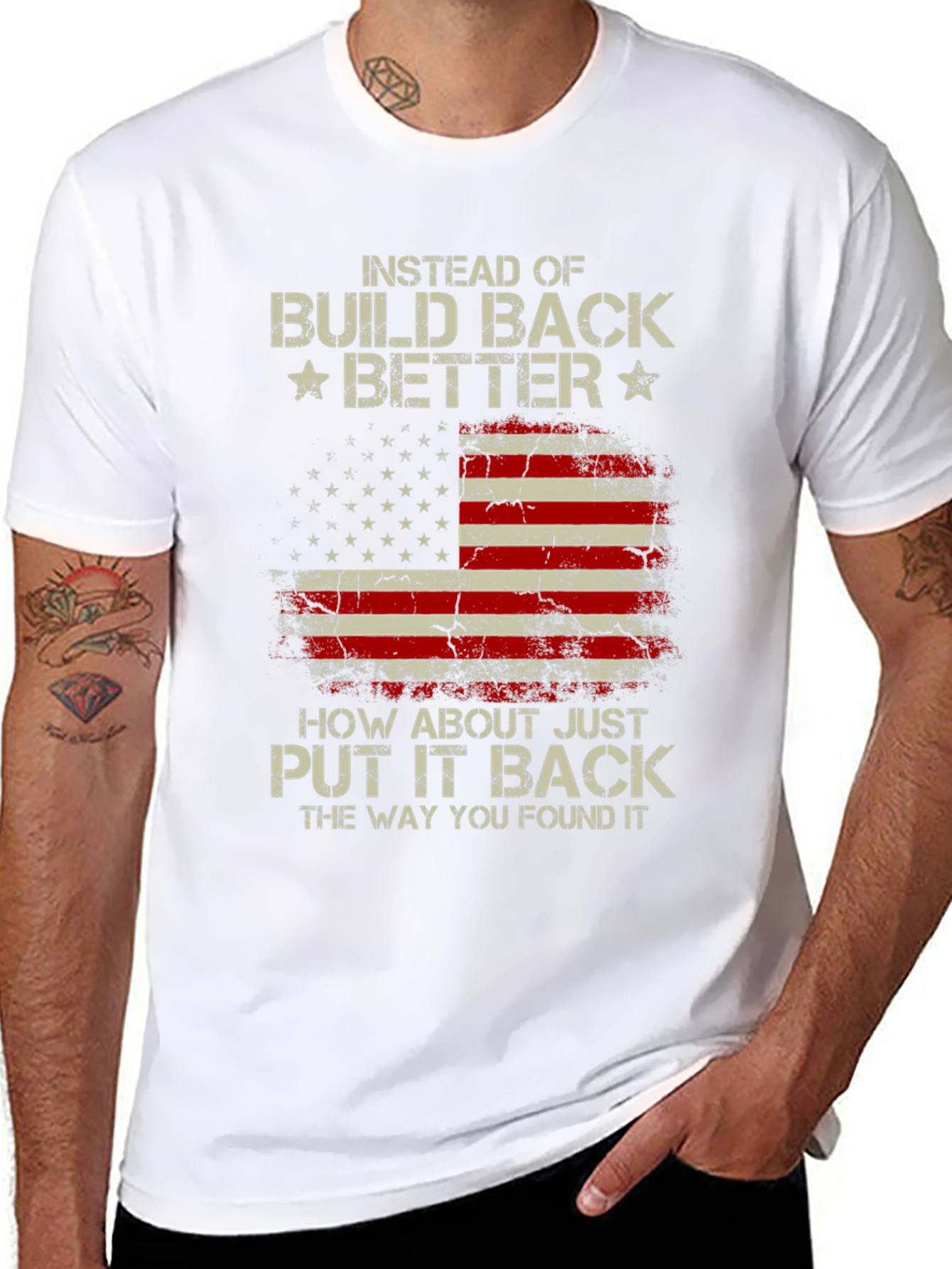 American Flag Graphic T-Shirt - Build Back Better