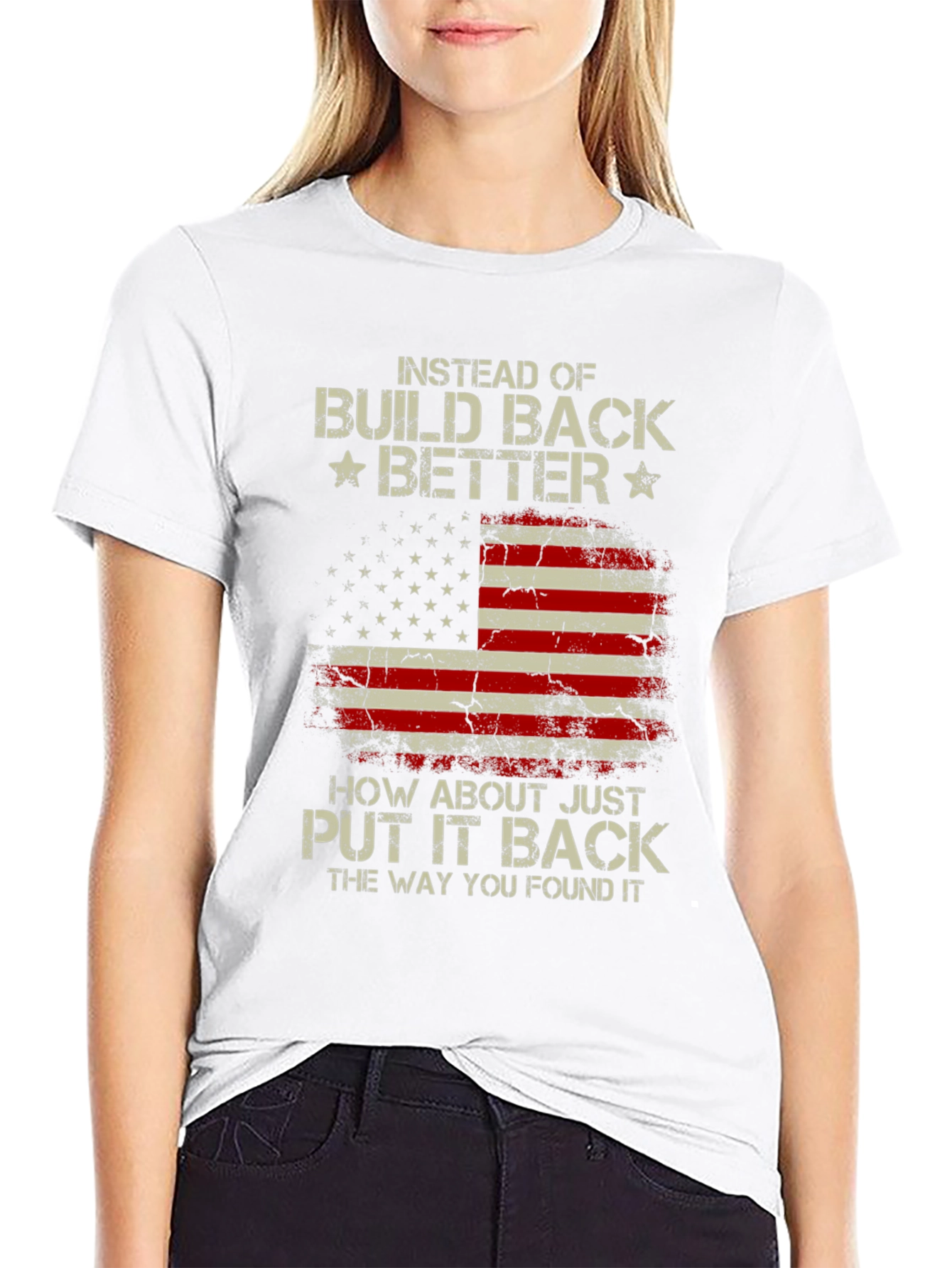 American Flag Graphic T-Shirt - Build Back Better