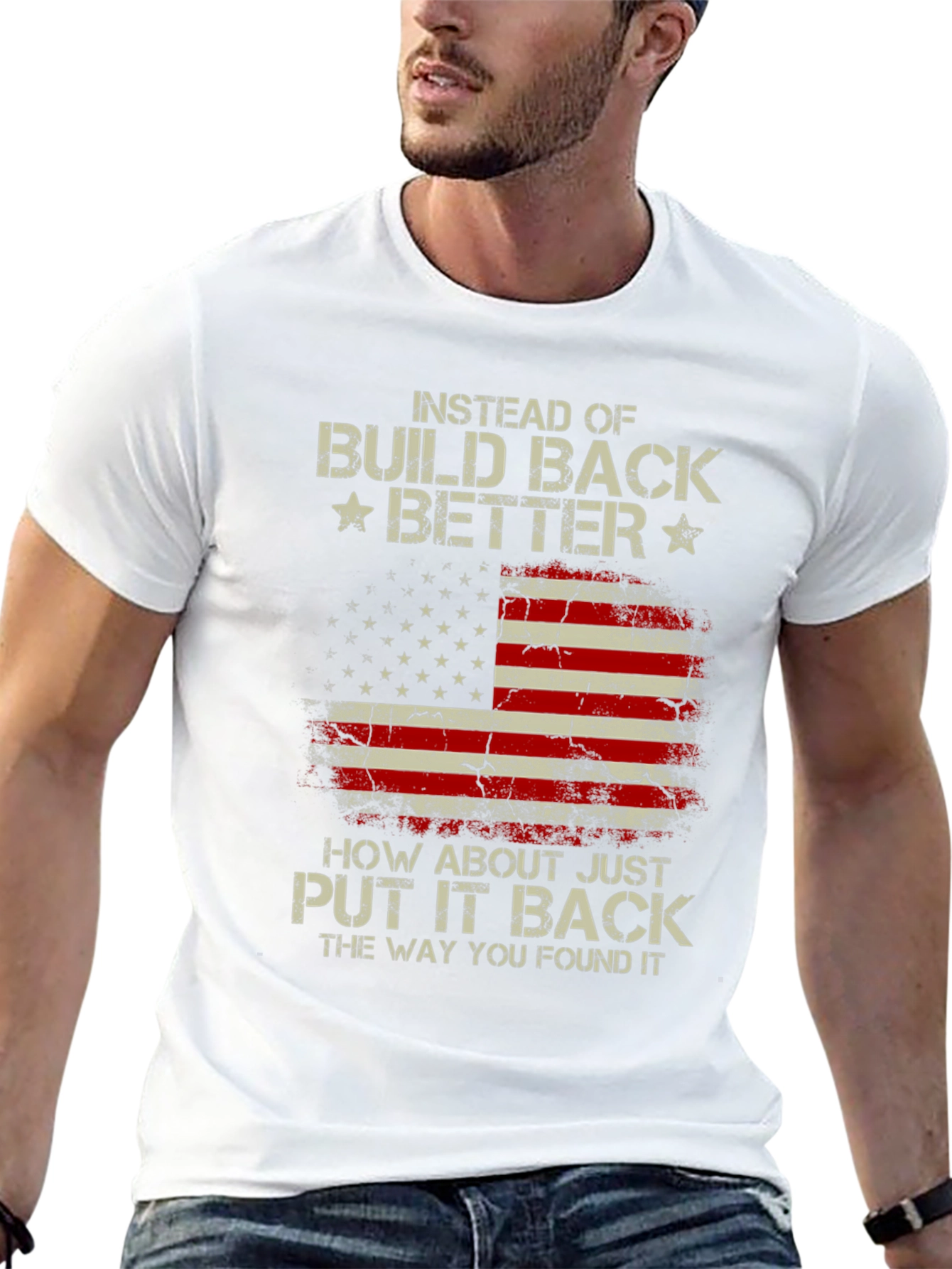 American Flag Graphic T-Shirt - Build Back Better