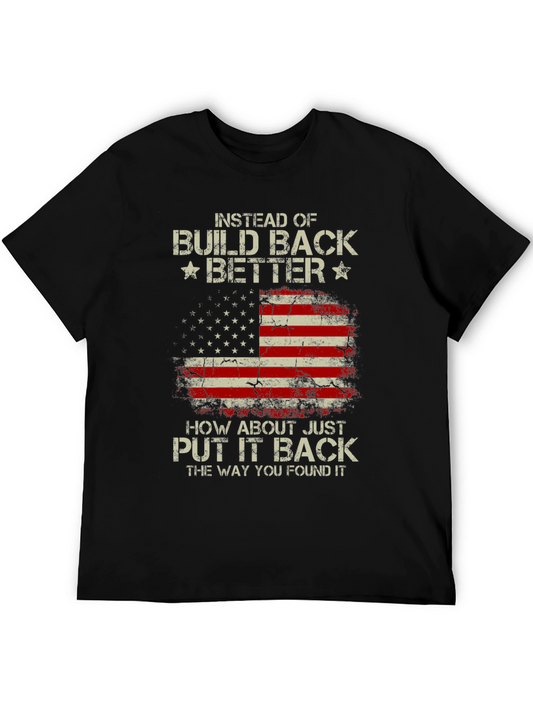 American Flag Graphic T-Shirt - Build Back Better