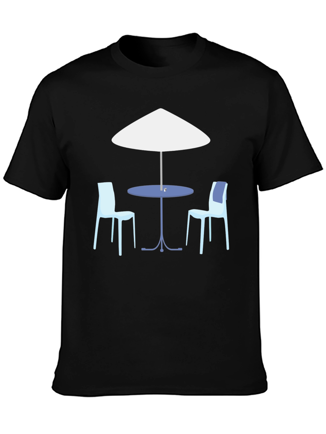 Cafe Table Graphic Tee - Relaxed Fit Black T-Shirt