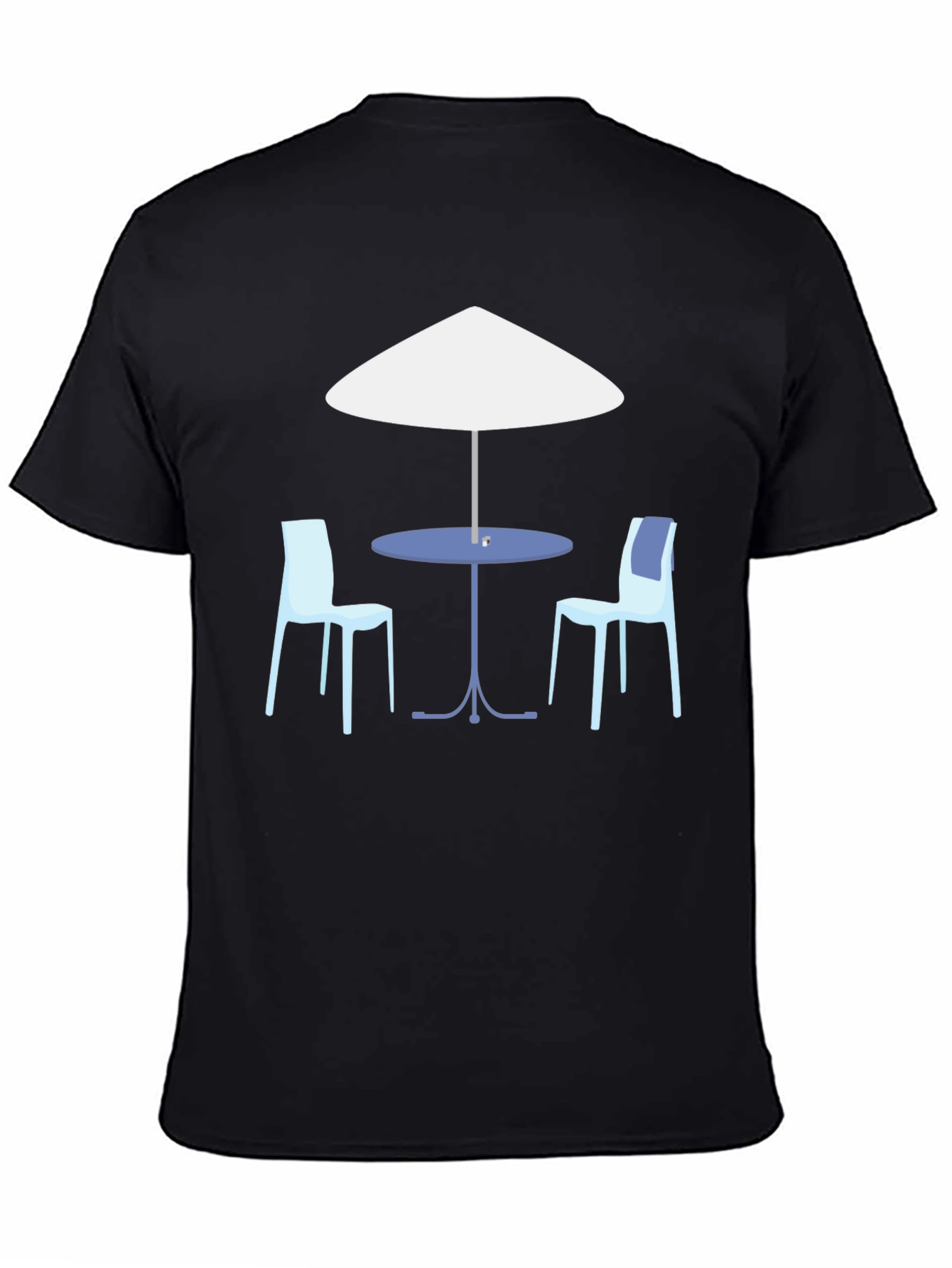 Cafe Table Graphic Tee - Relaxed Fit Black T-Shirt