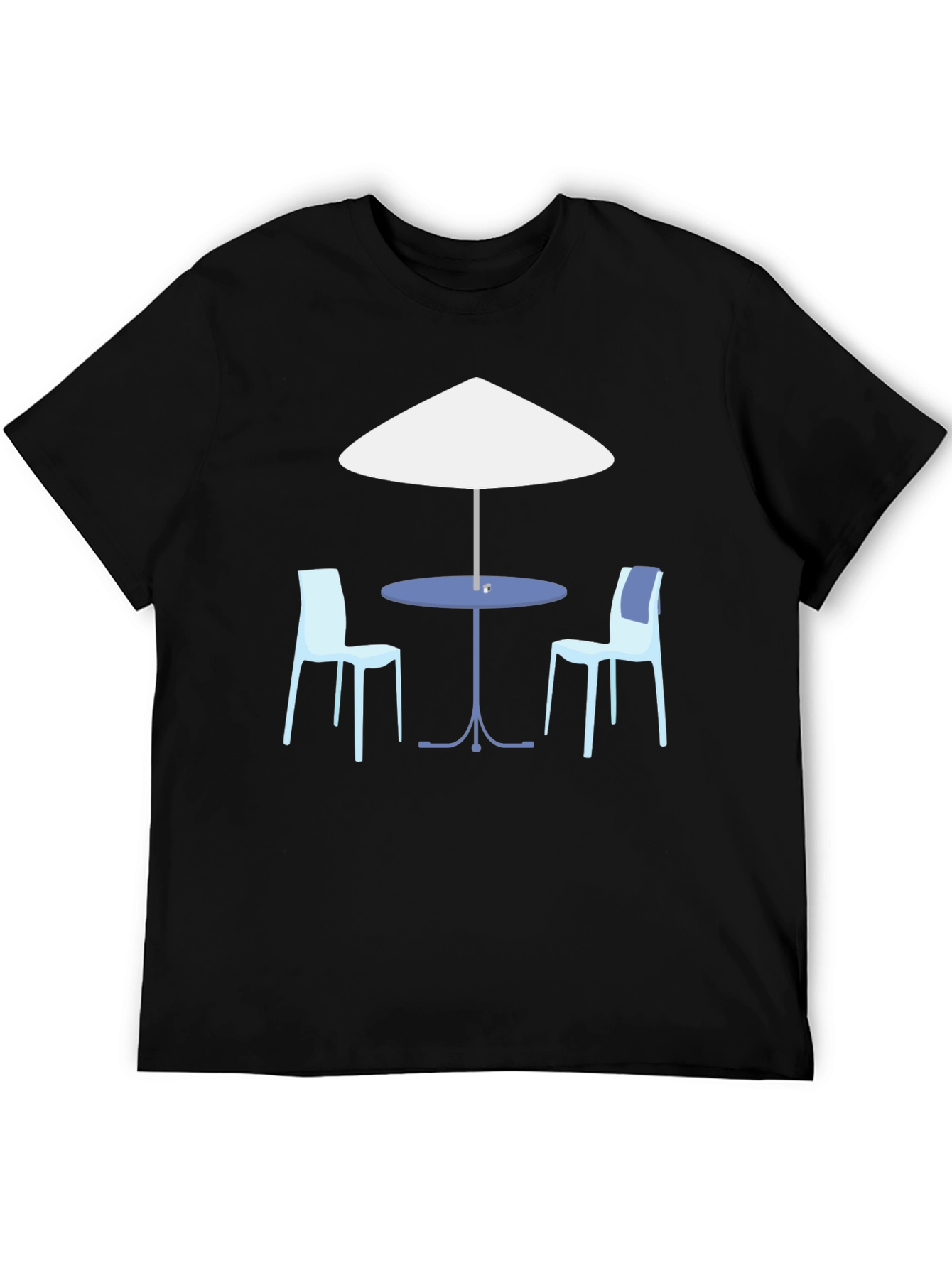 Cafe Table Graphic Tee - Relaxed Fit Black T-Shirt
