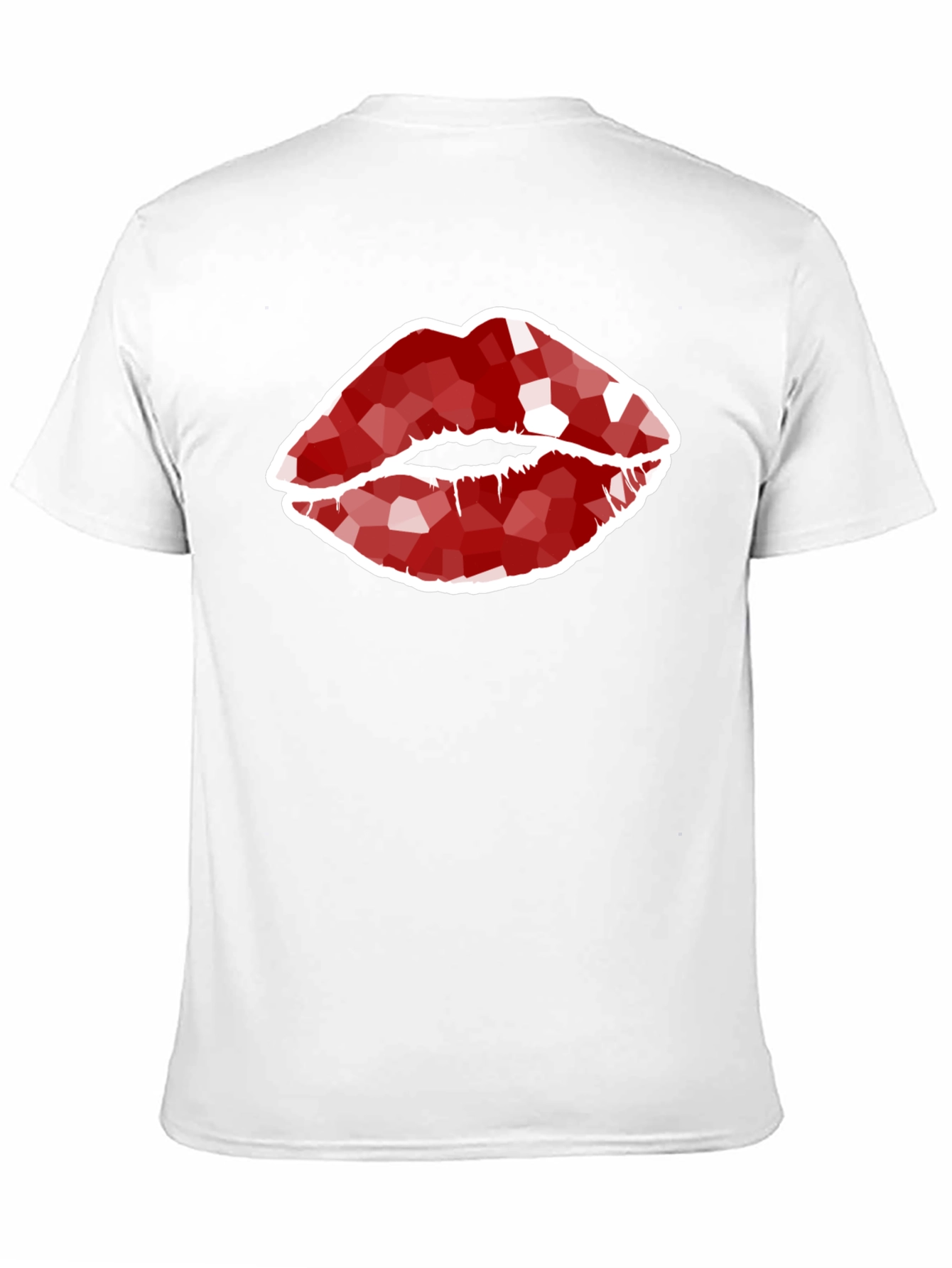 Geometric Lips Graphic Print Mens T-Shirt