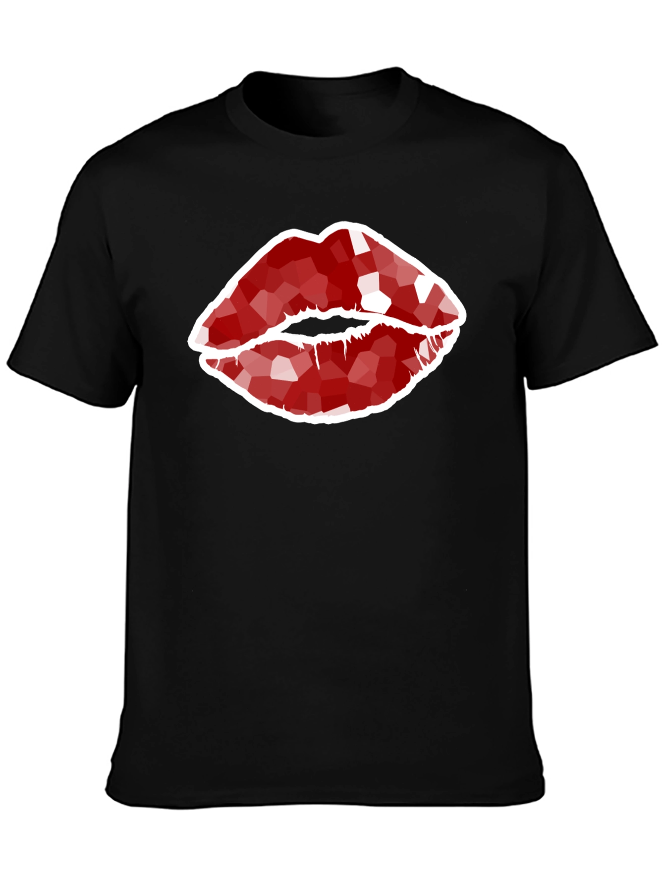 Geometric Lips Graphic Print Mens T-Shirt