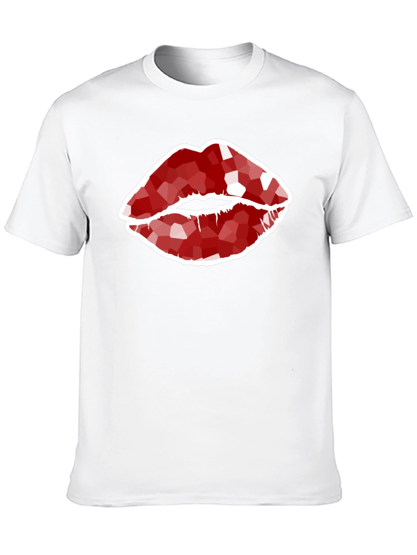 Geometric Lips Graphic Print Mens T-Shirt