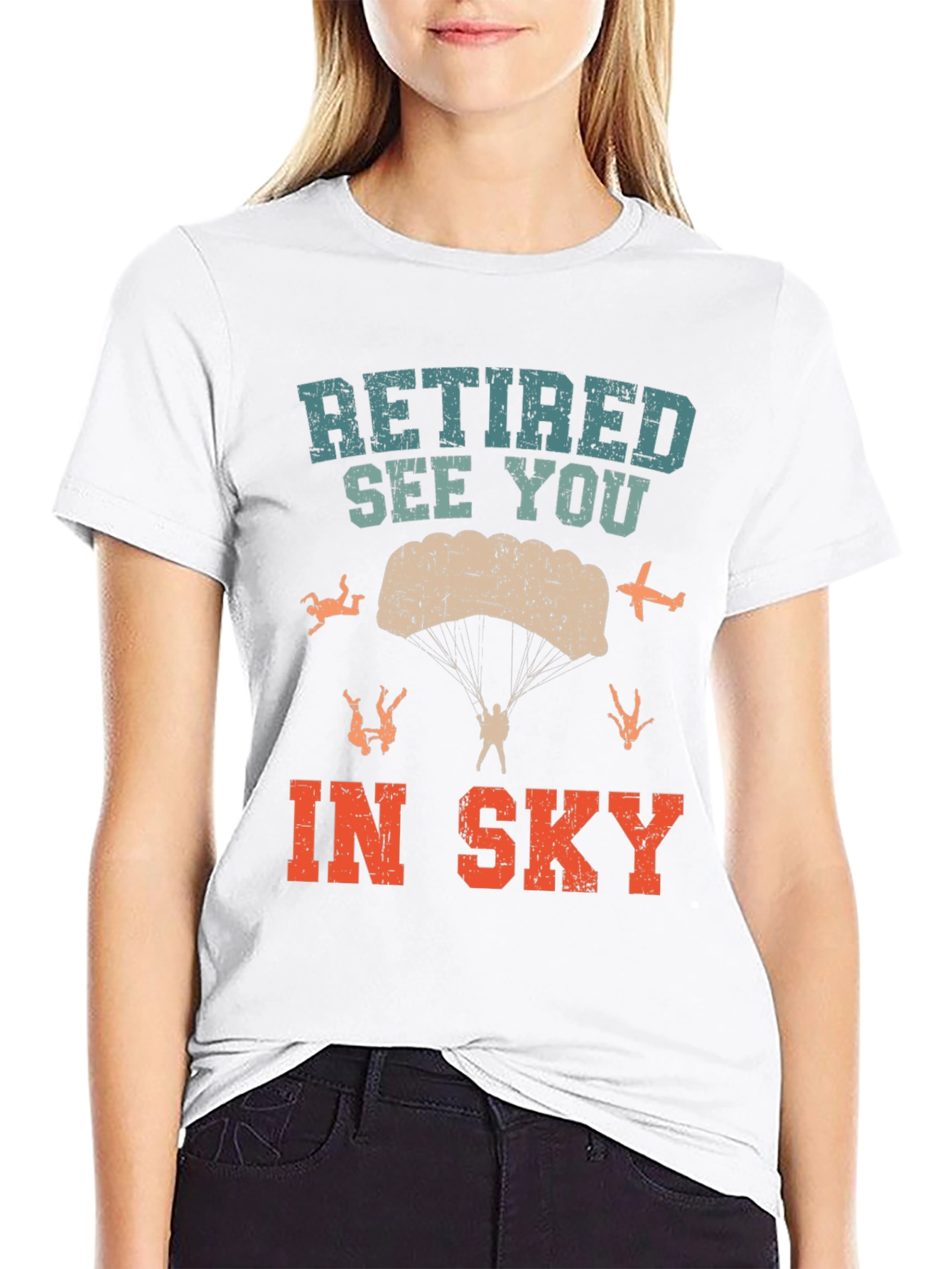 Retired See You In Sky T-Shirt Parachute Jumper
