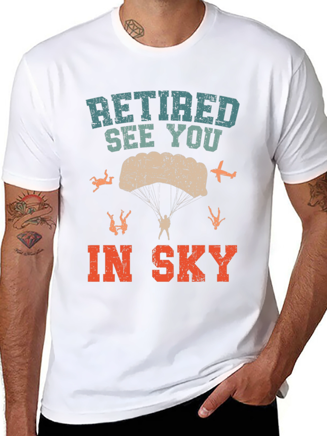 Retired See You In Sky T-Shirt Parachute Jumper