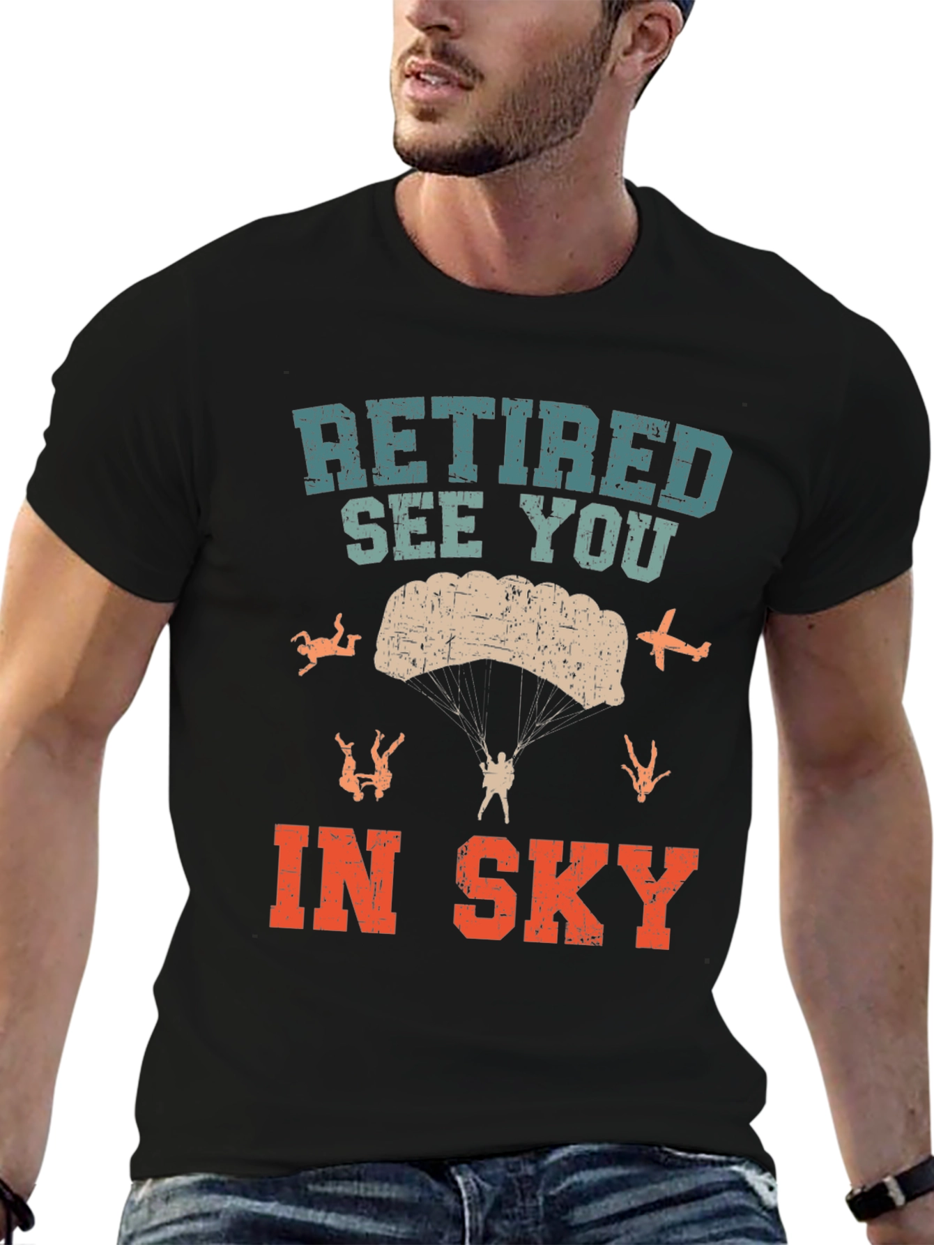 Retired See You In Sky T-Shirt Parachute Jumper