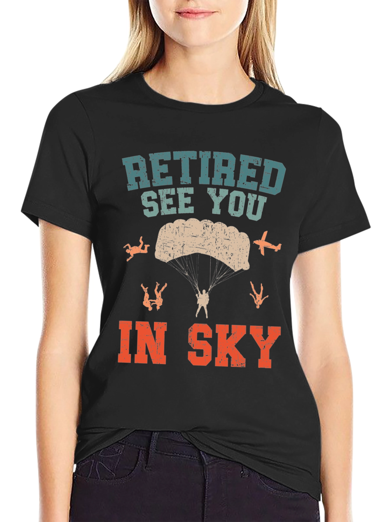 Retired See You In Sky T-Shirt Parachute Jumper