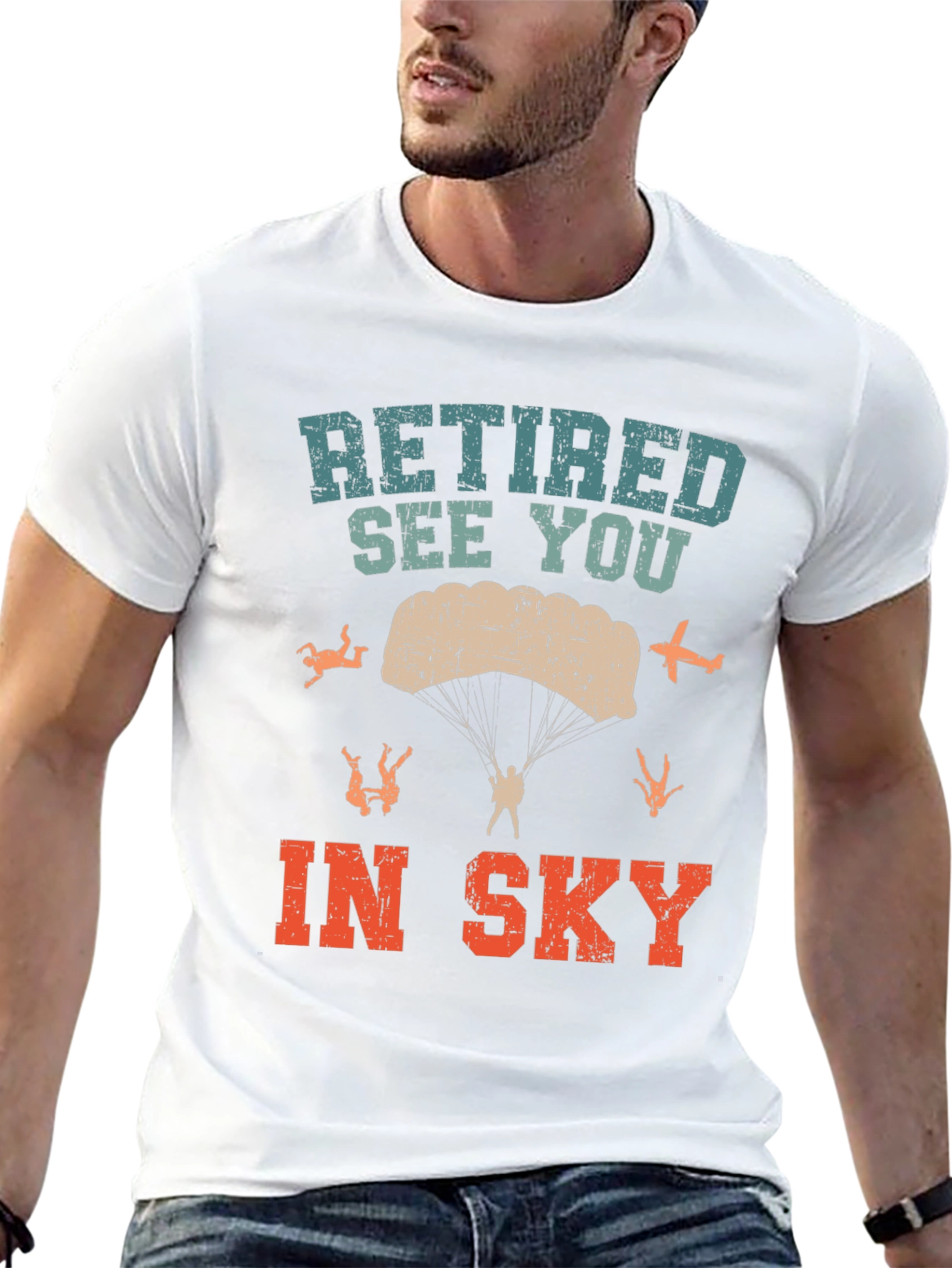 Retired See You In Sky T-Shirt Parachute Jumper