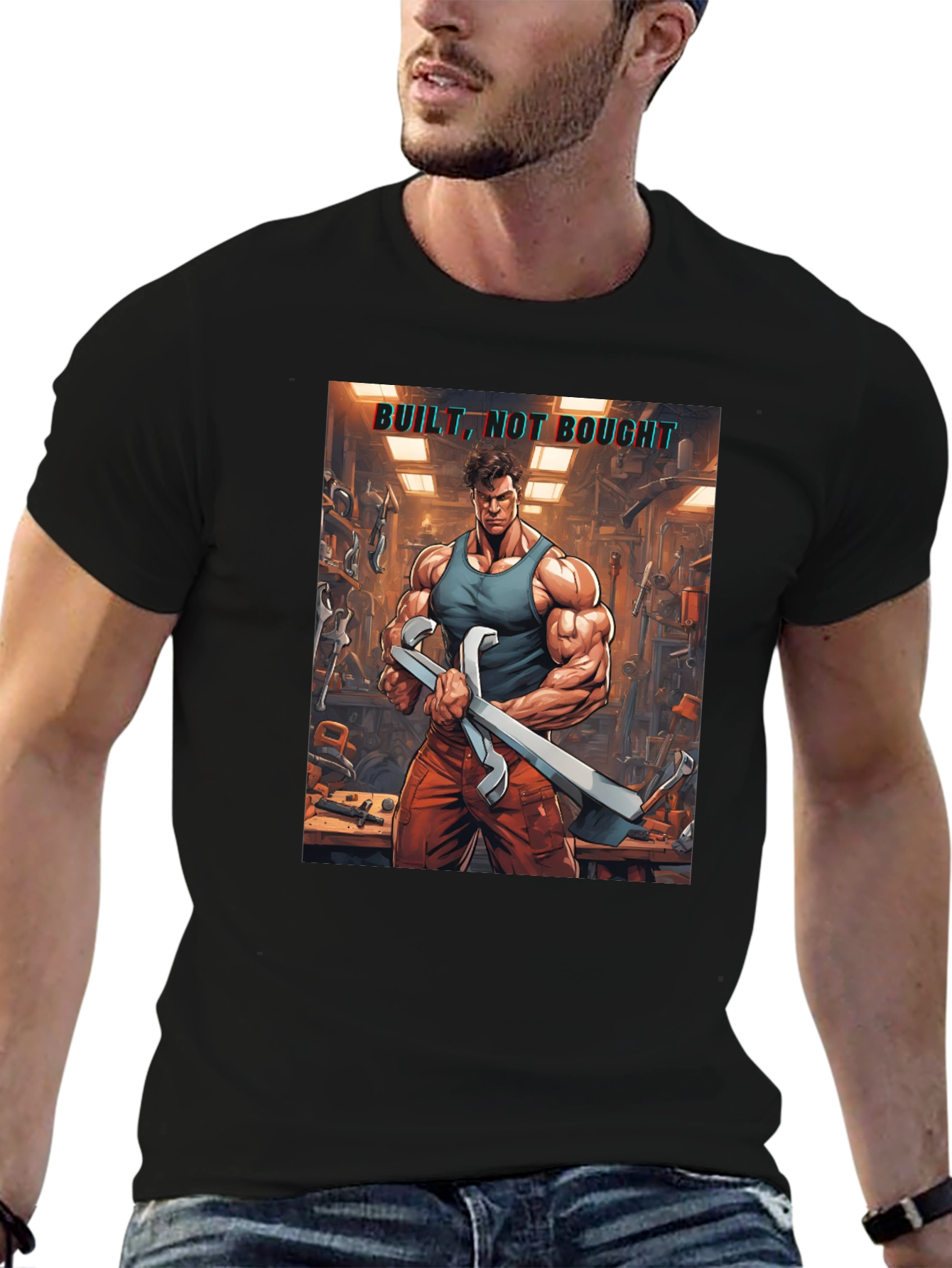 Built Not Bought Graphic T-Shirt - Fitness & DIY