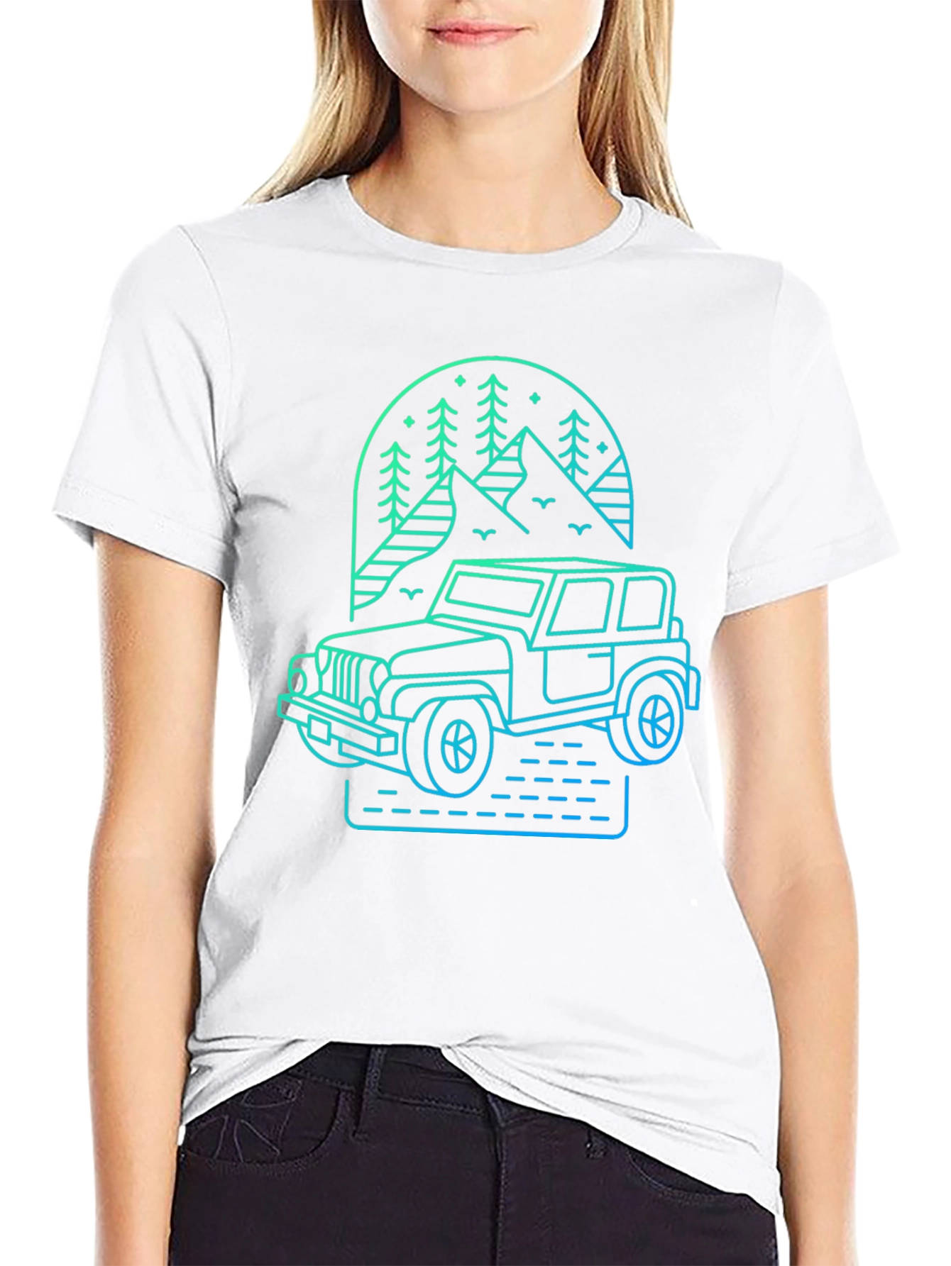 Off-Road Adventure Tee - Mountain Jeep Design