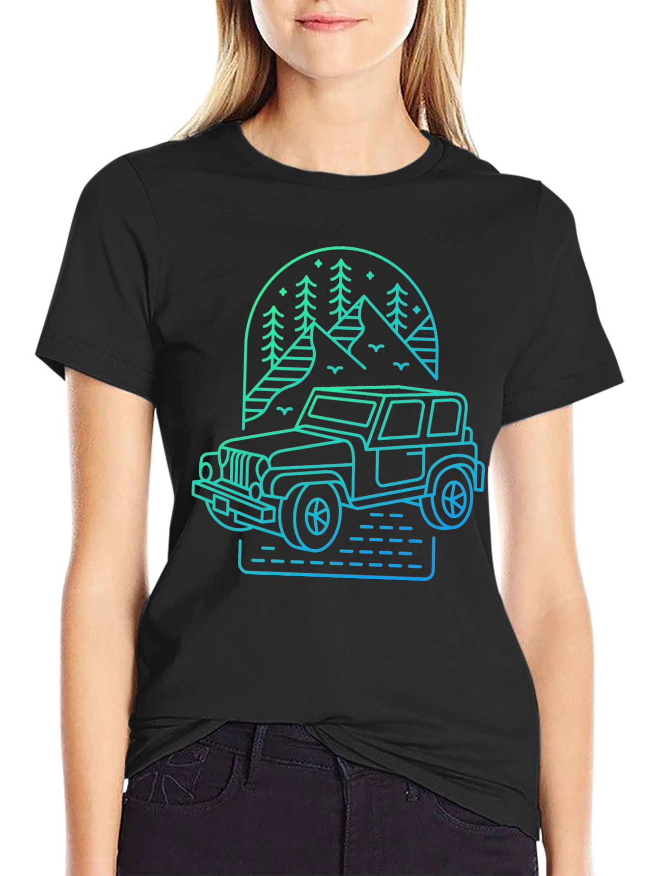 Off-Road Adventure Tee - Mountain Jeep Design