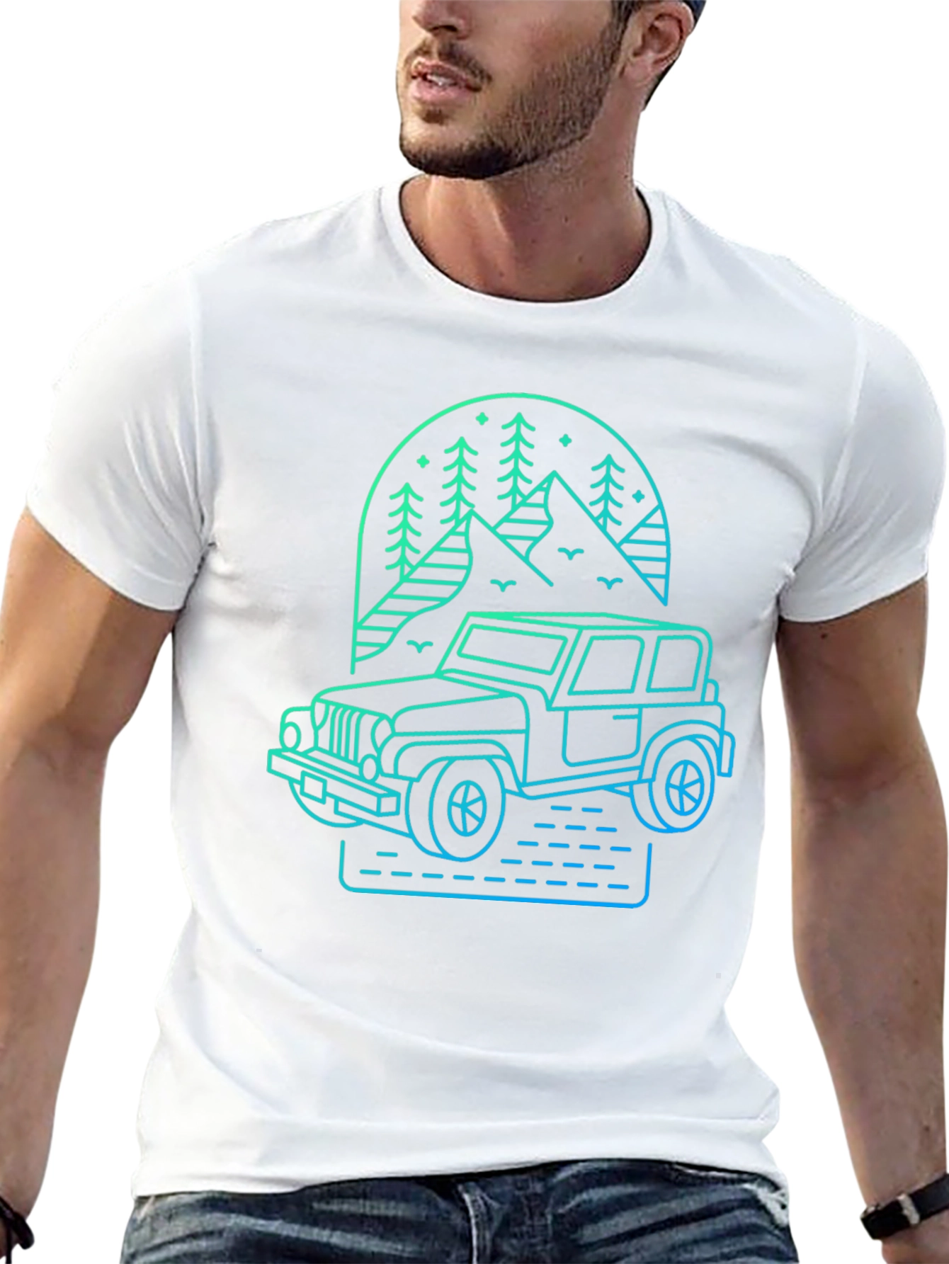 Off-Road Adventure Tee - Mountain Jeep Design