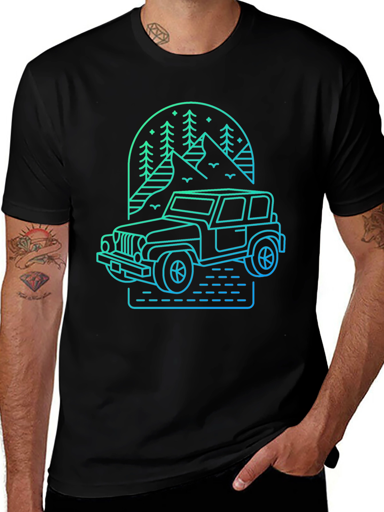 Off-Road Adventure Tee - Mountain Jeep Design