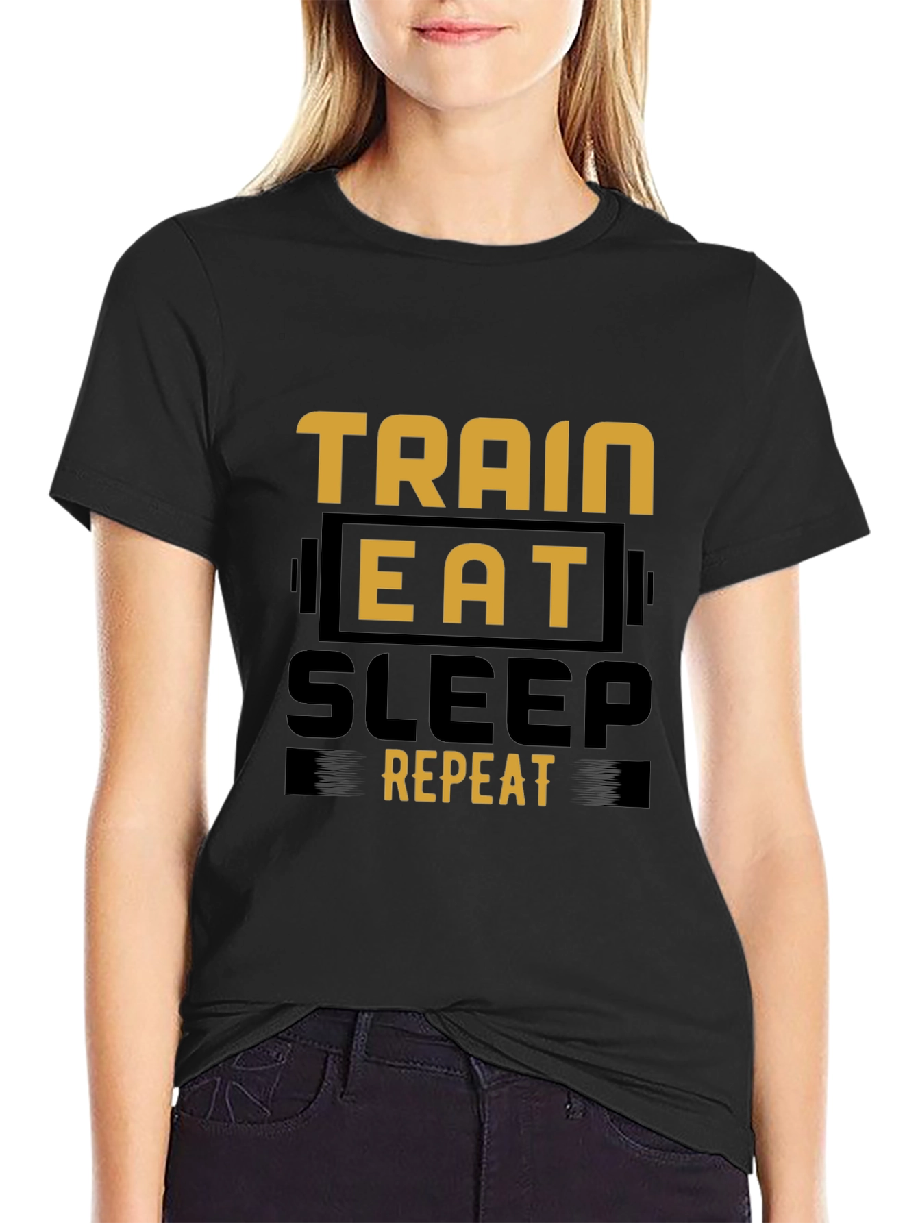 Train Eat Sleep Repeat Graphic Tee - Fitness Lifestyle