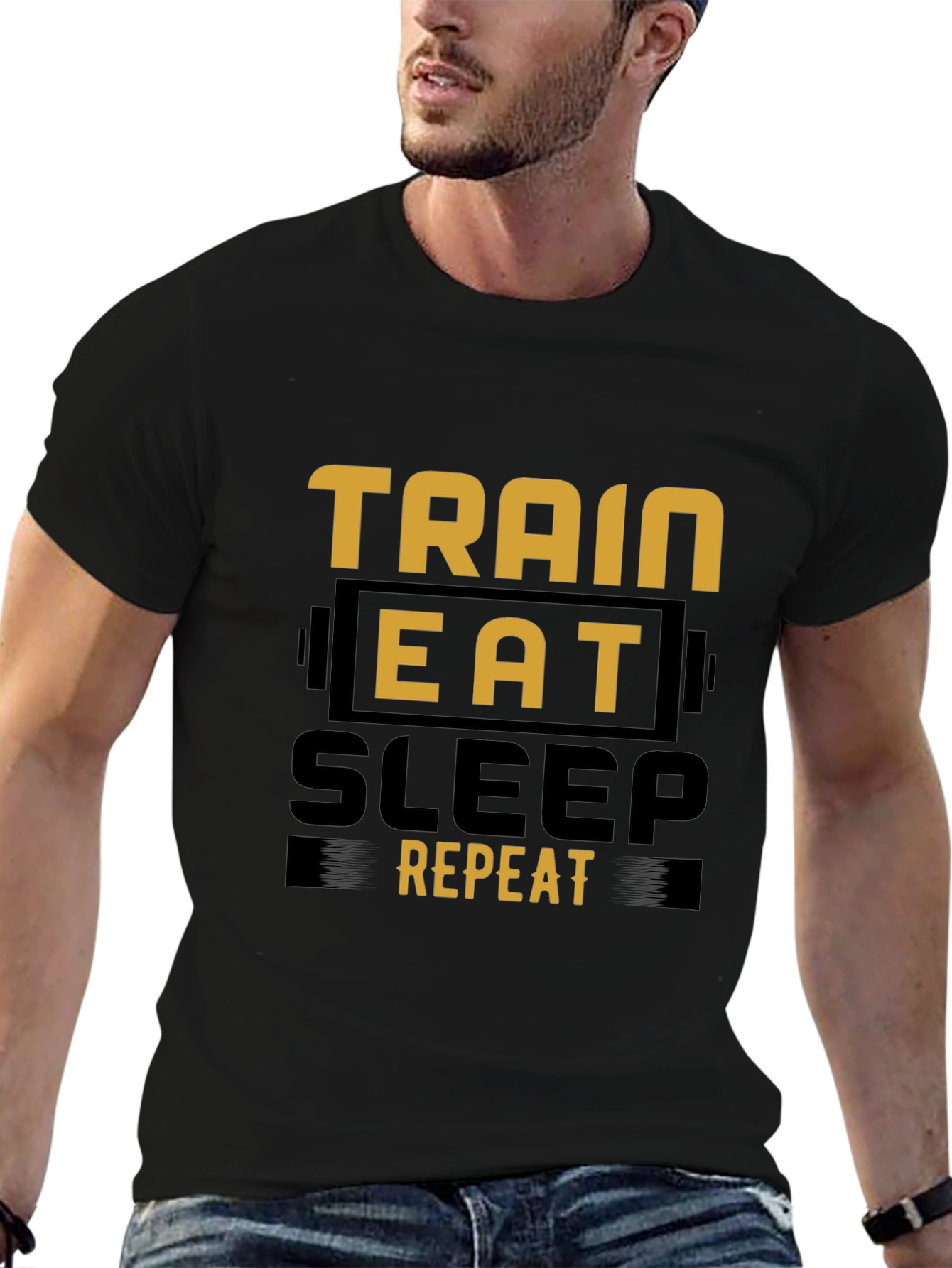 Train Eat Sleep Repeat Graphic Tee - Fitness Lifestyle