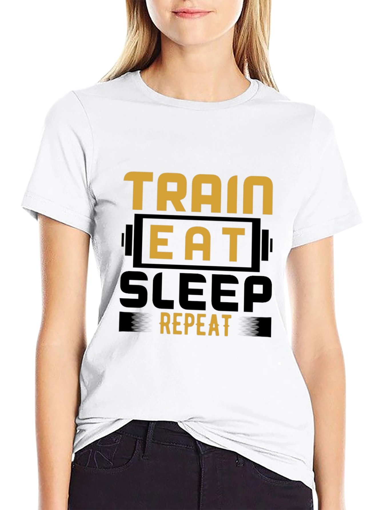 Train Eat Sleep Repeat Graphic Tee - Fitness Lifestyle