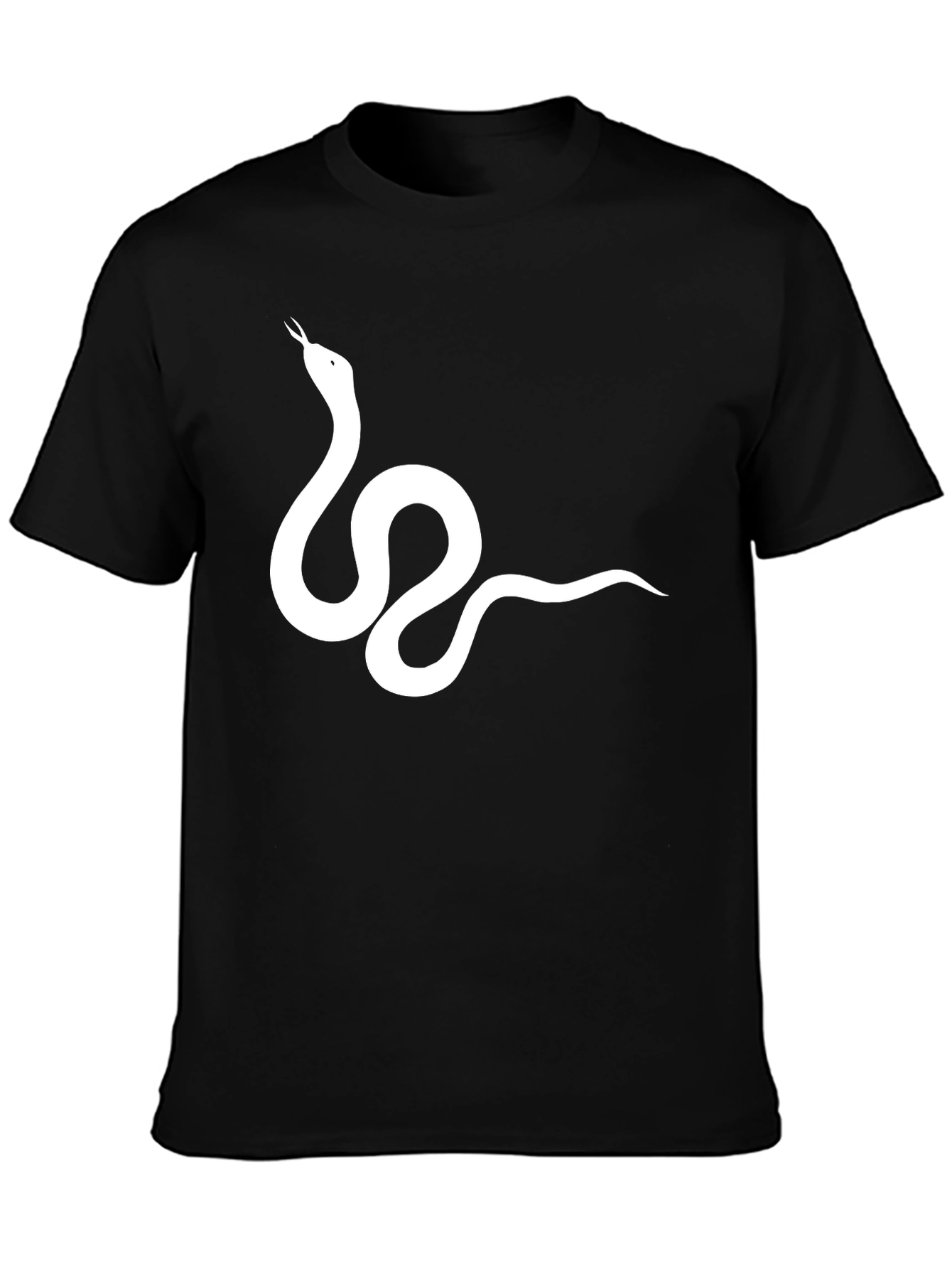 Snake Graphic Tee - Black Cotton T-Shirt