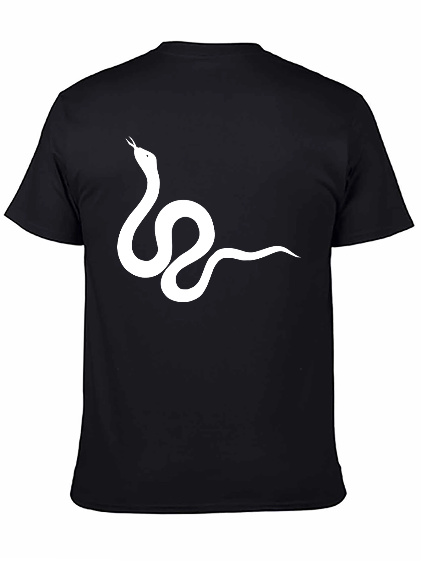 Snake Graphic Tee - Black Cotton T-Shirt