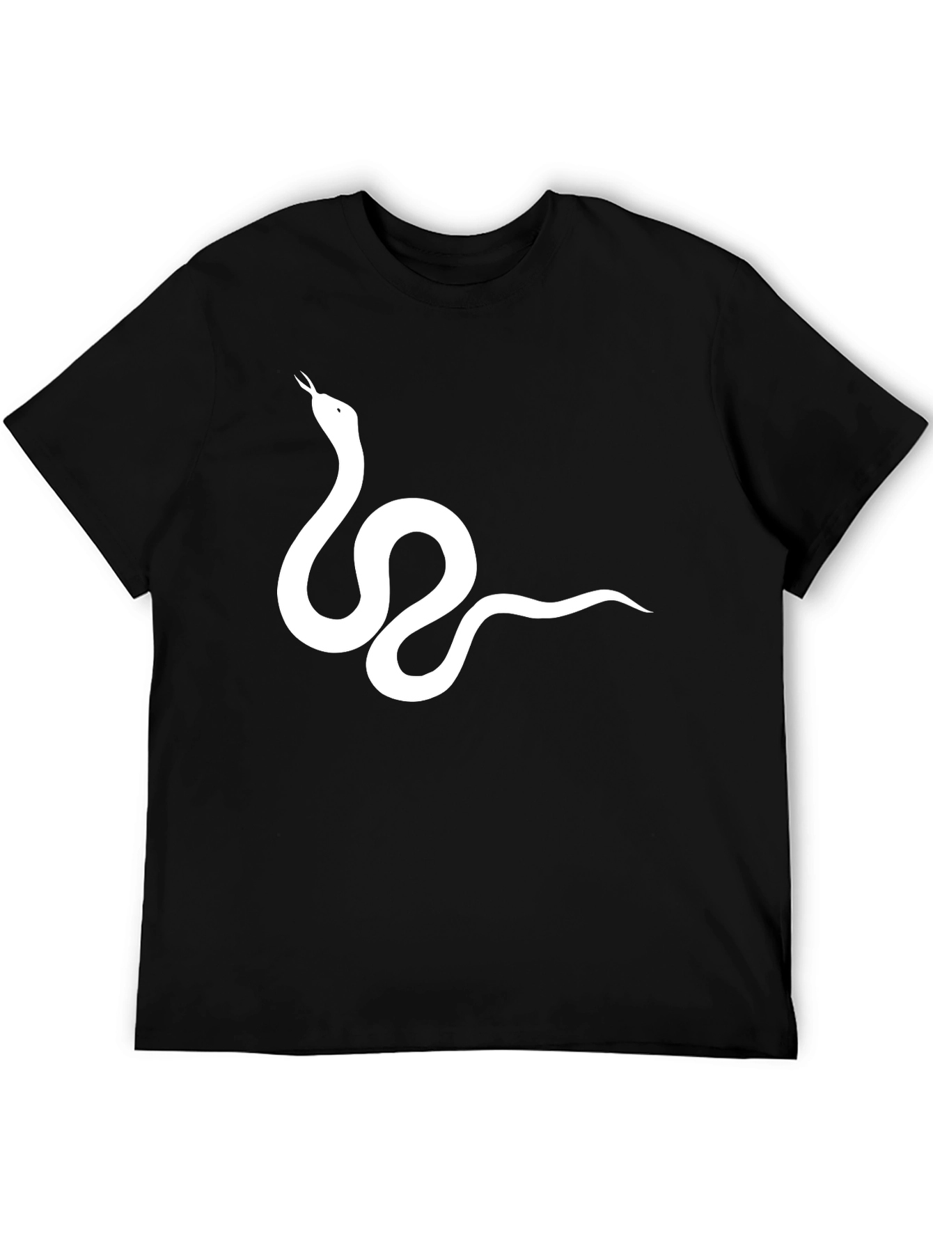 Snake Graphic Tee - Black Cotton T-Shirt