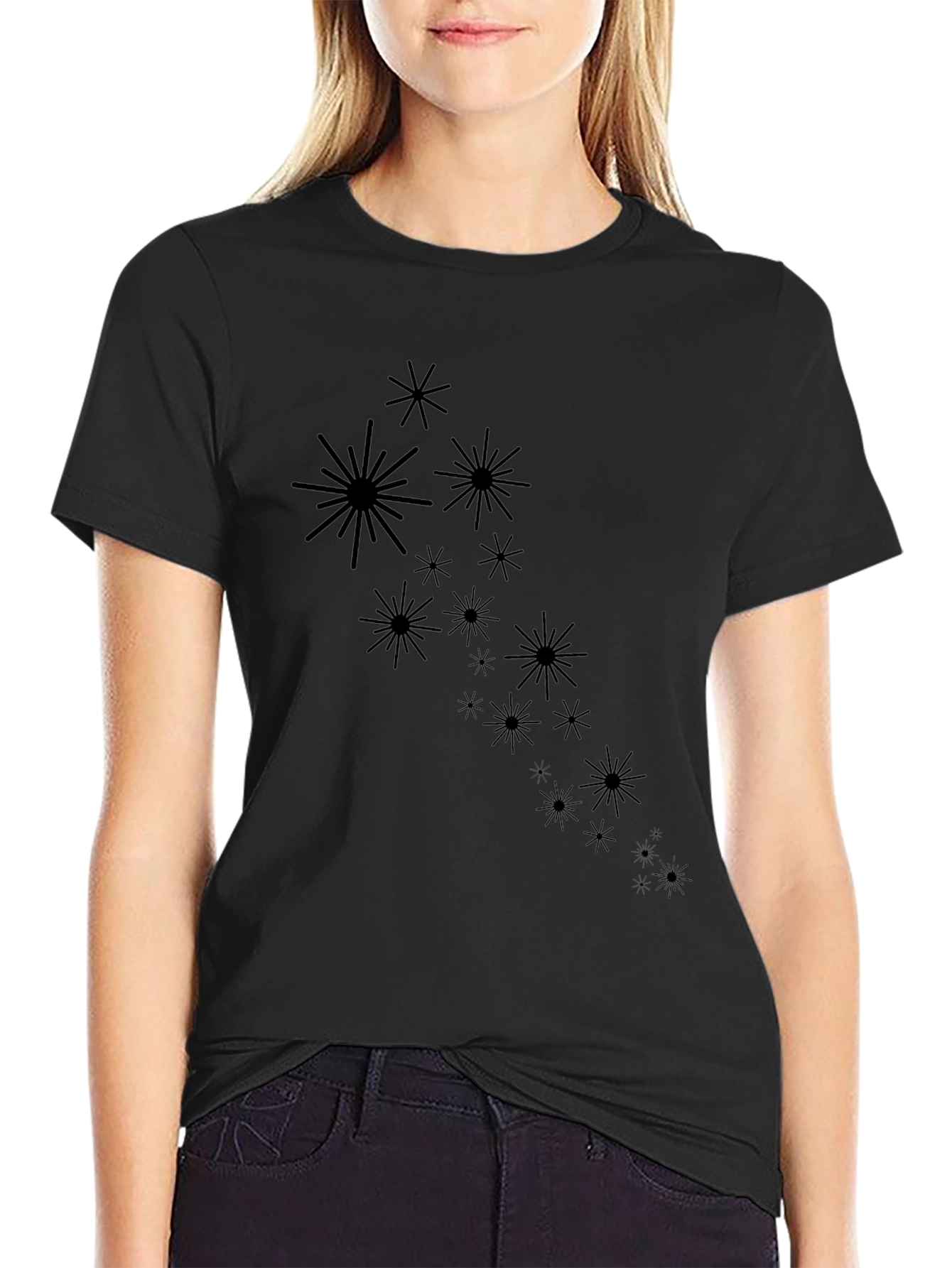 Starburst Graphic Black T-Shirt - Modern Casual Wear