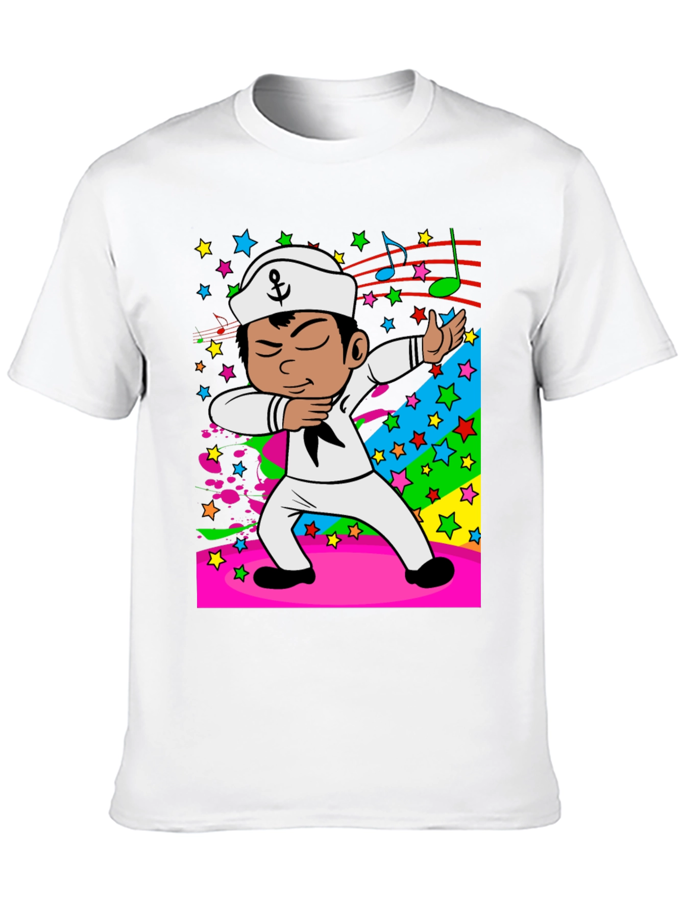 Dabbing Sailor Cartoon Black T-Shirt