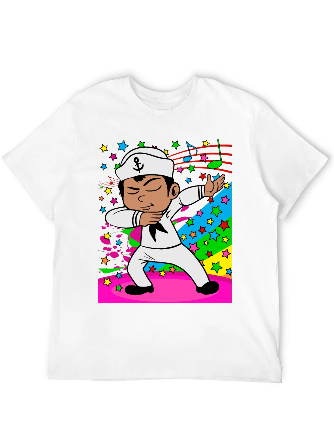 Dabbing Sailor Cartoon Black T-Shirt
