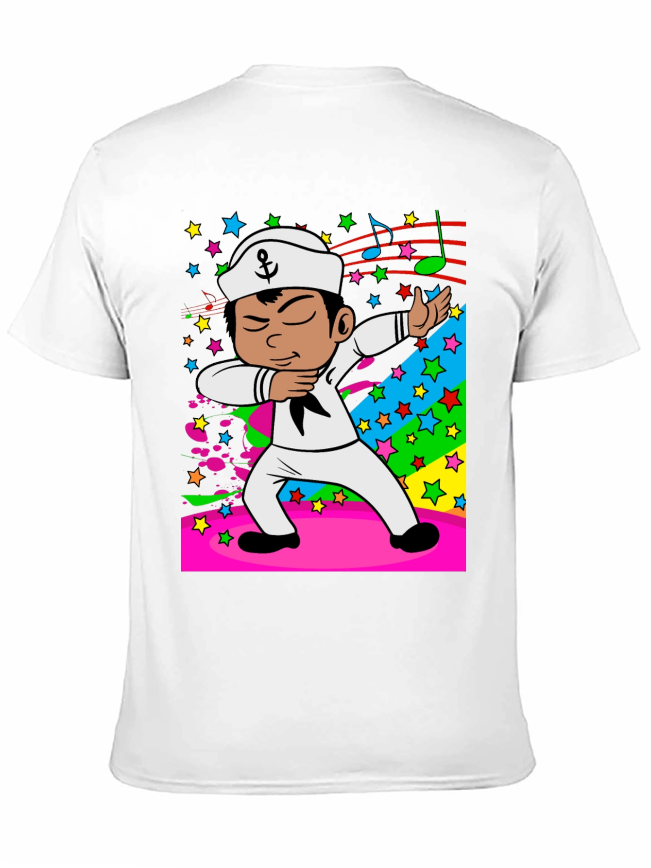 Dabbing Sailor Cartoon Black T-Shirt